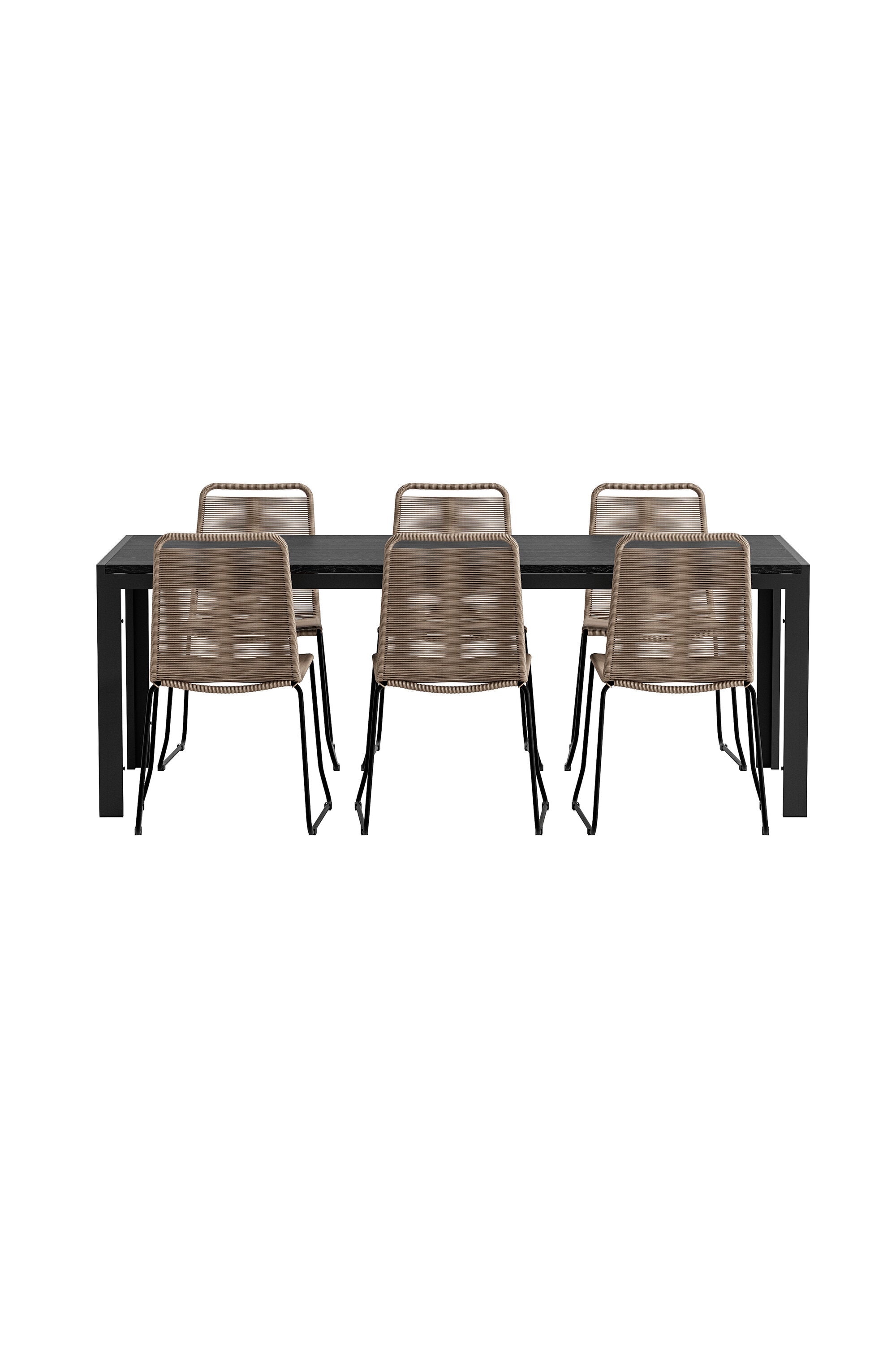 Esstisch Mirko mit Stühlen Lindos in präsentiert im Onlineshop von KAQTU Design AG. Gartentischset ist von Venture Home