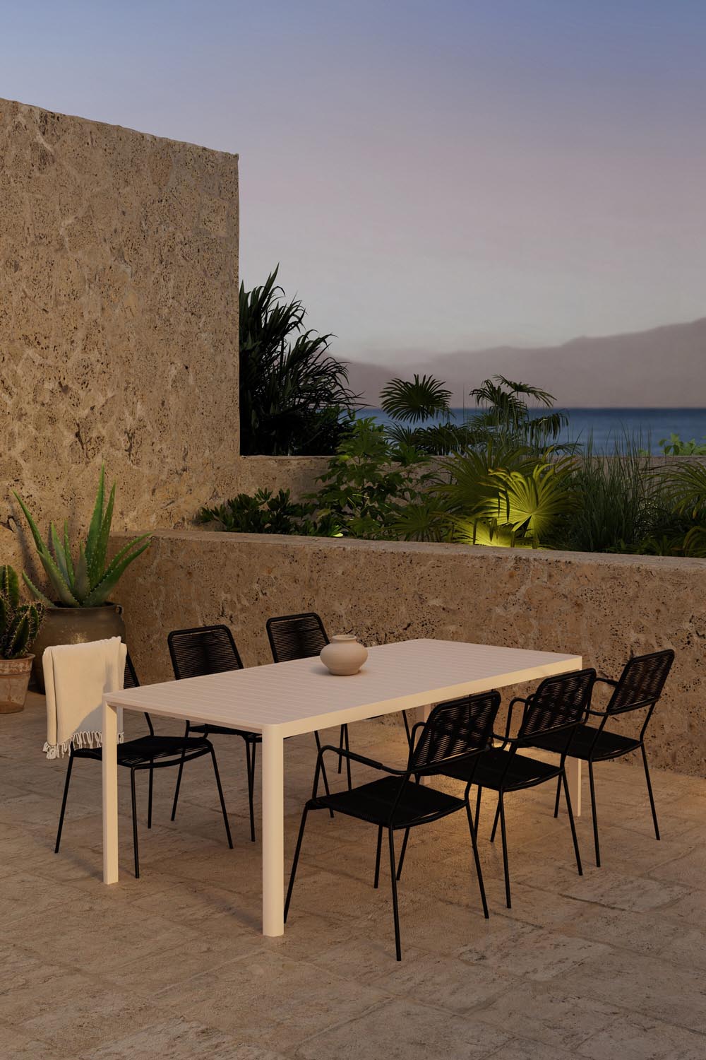 Esstisch mit Stühlen von Giardini und Lindos in präsentiert im Onlineshop von KAQTU Design AG. Gartentischset ist von Venture Home