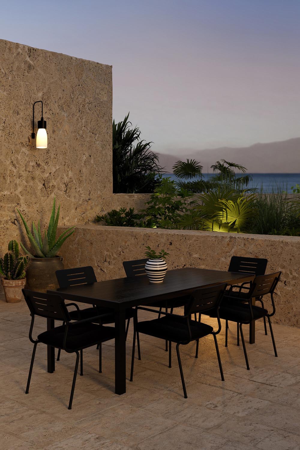 Esszimmertisch mit Nicke Stühlen in präsentiert im Onlineshop von KAQTU Design AG. Gartentischset ist von Venture Home