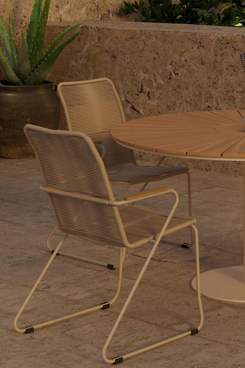Croft Esstisch mit Bois Stühlen in präsentiert im Onlineshop von KAQTU Design AG. Gartentischset ist von Venture Home
