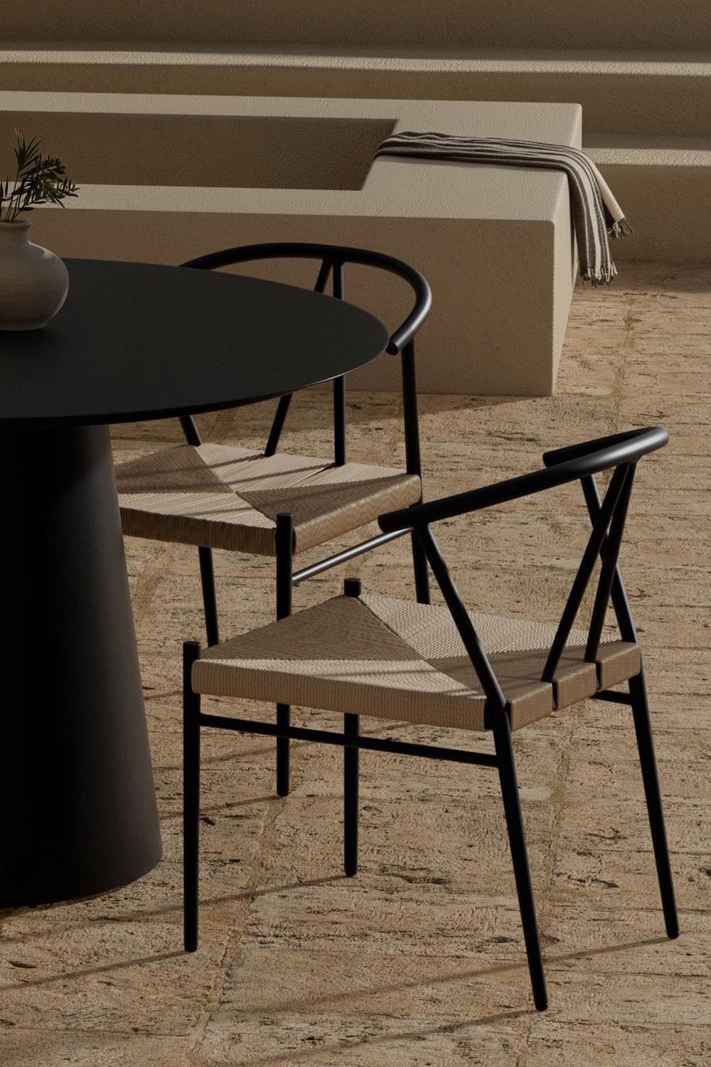 Lanzo Esszimmertisch mit Alfons Stühlen in präsentiert im Onlineshop von KAQTU Design AG. Gartentischset ist von Venture Home