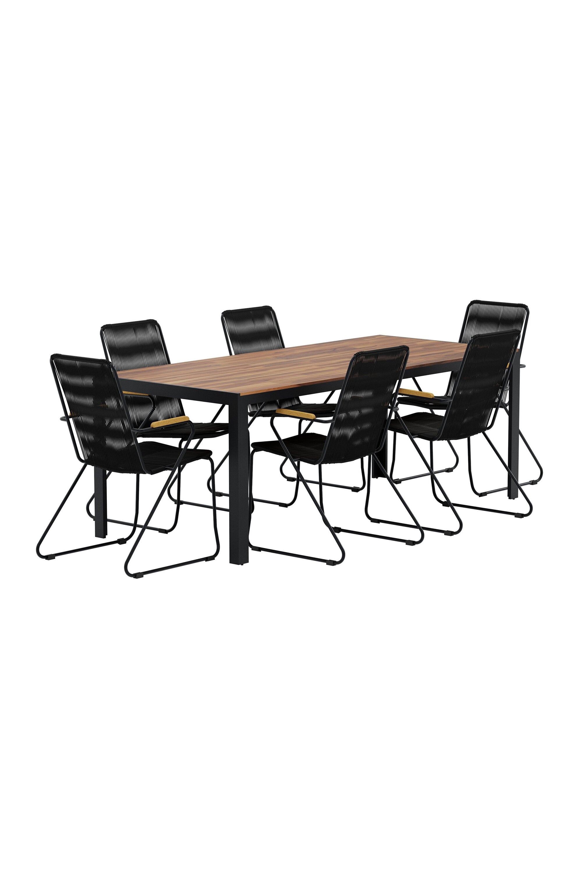 Esstisch aus Bois mit Stühlen aus Bois in präsentiert im Onlineshop von KAQTU Design AG. Gartentischset ist von Venture Home