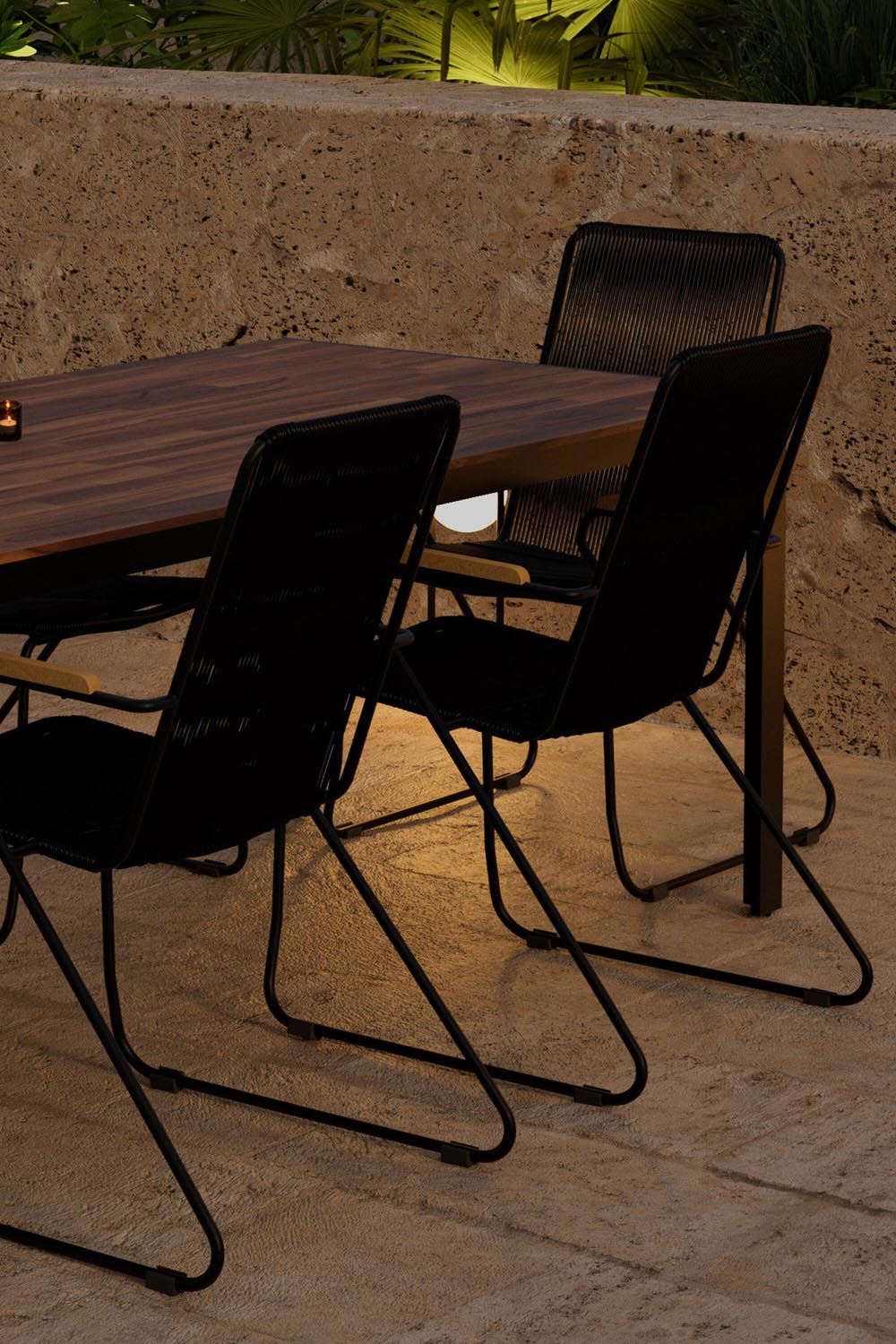 Esstisch aus Bois mit Stühlen aus Bois in präsentiert im Onlineshop von KAQTU Design AG. Gartentischset ist von Venture Home