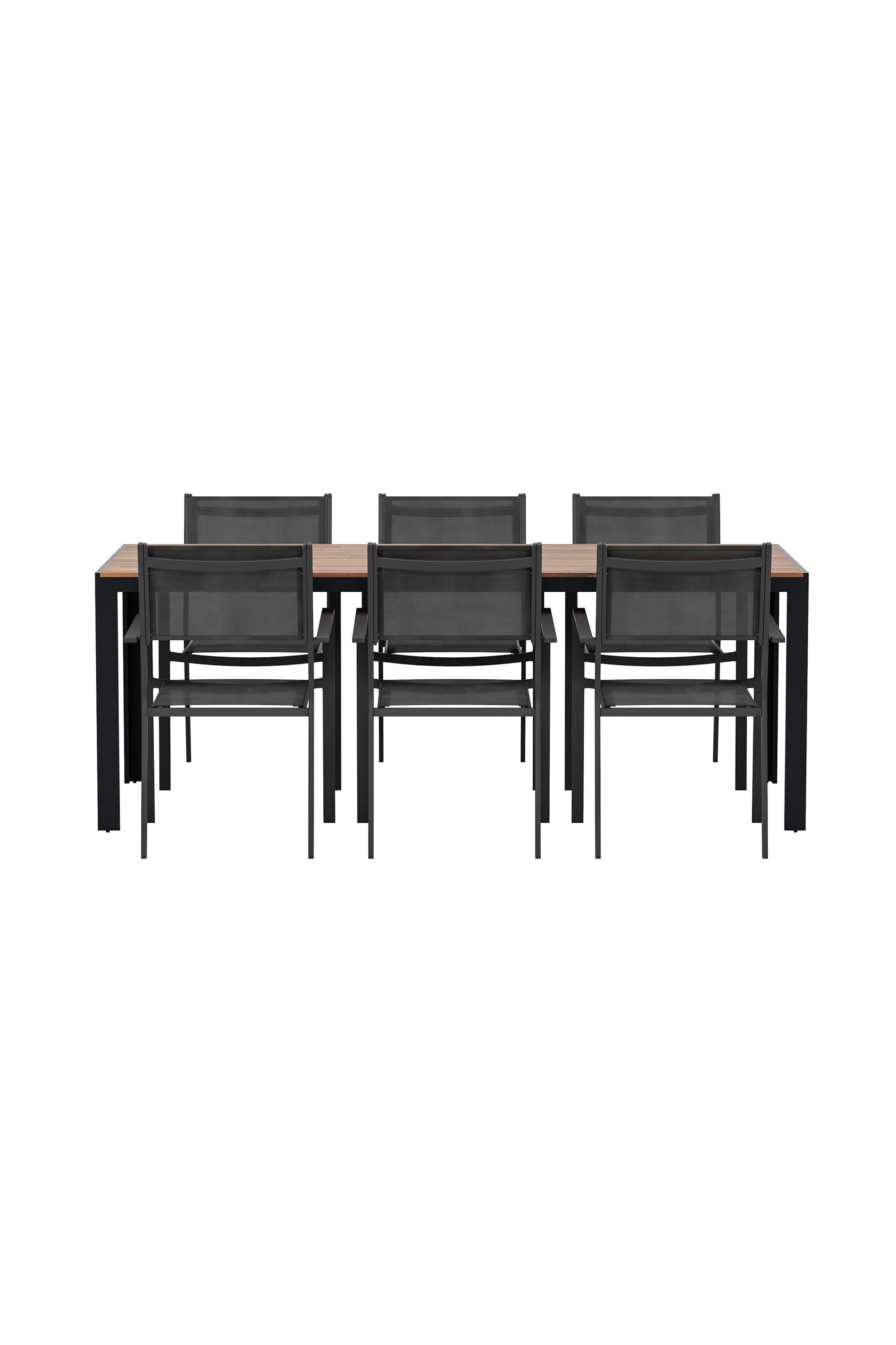 Esstisch aus Holz mit Copacabana-Stühlen in präsentiert im Onlineshop von KAQTU Design AG. Gartentischset ist von Venture Home