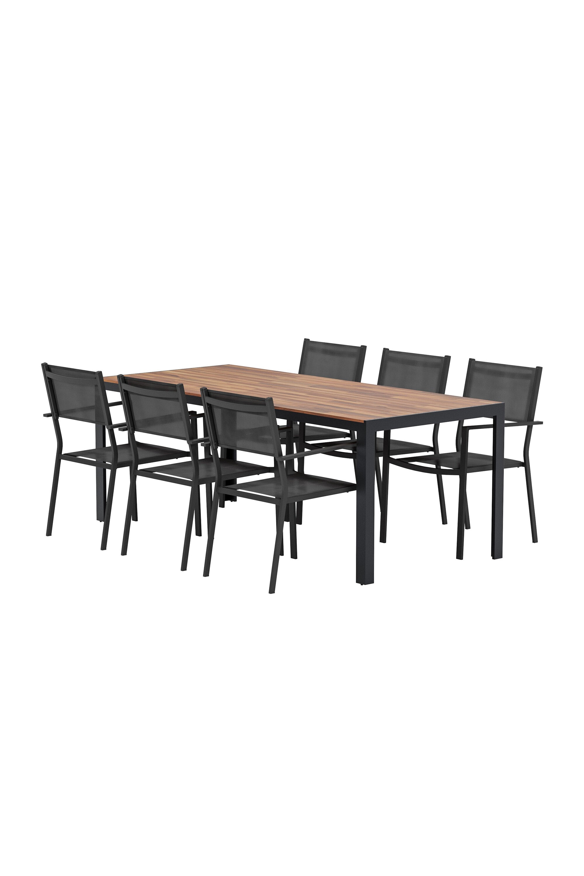 Esstisch aus Holz mit Copacabana-Stühlen in präsentiert im Onlineshop von KAQTU Design AG. Gartentischset ist von Venture Home