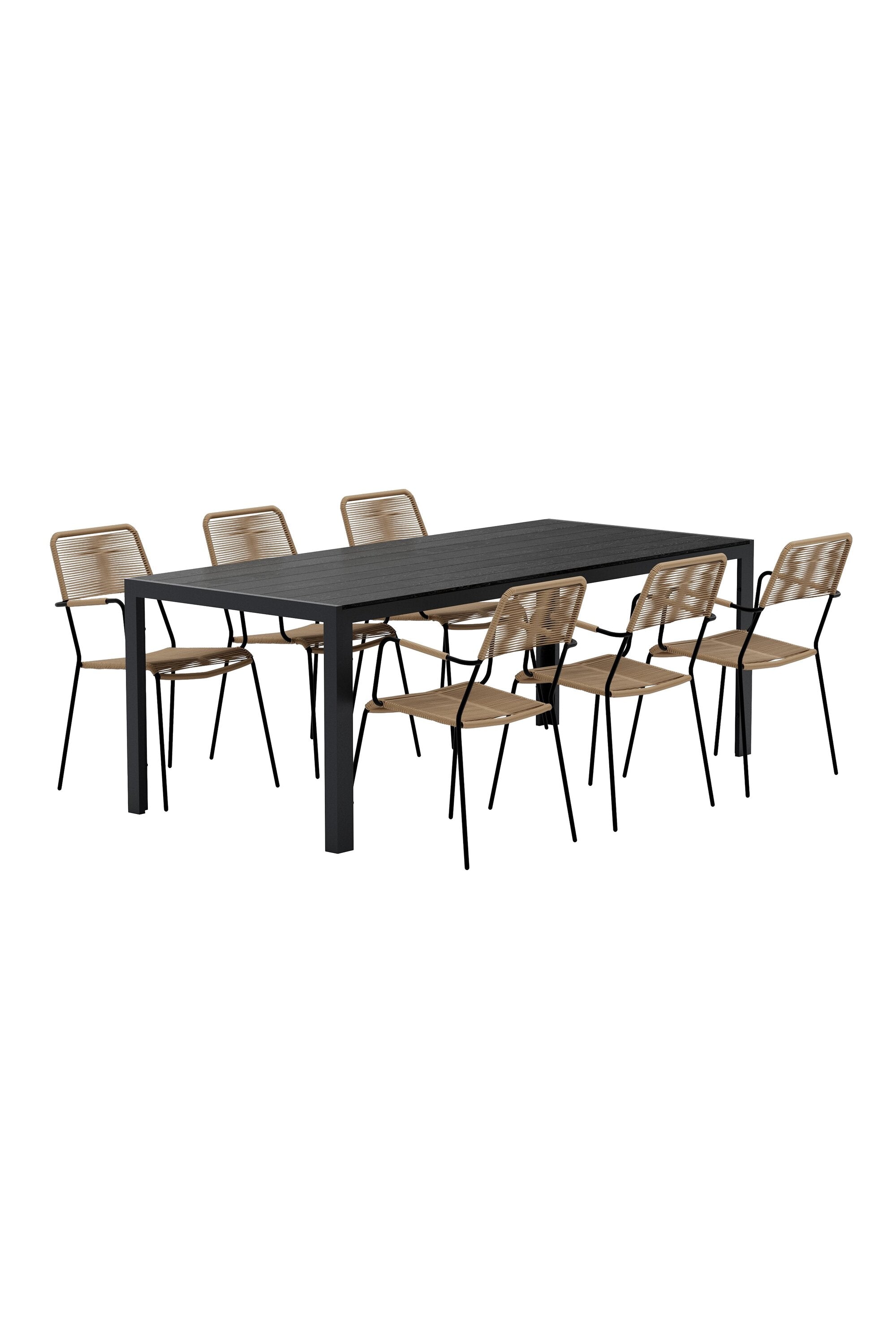 Esstisch mit Lindos Stühlen in präsentiert im Onlineshop von KAQTU Design AG. Gartentischset ist von Venture Home