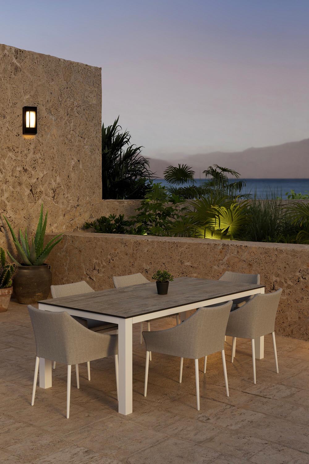 Llama Esstisch mit Spoga Stühlen in präsentiert im Onlineshop von KAQTU Design AG. Gartentischset ist von Venture Home