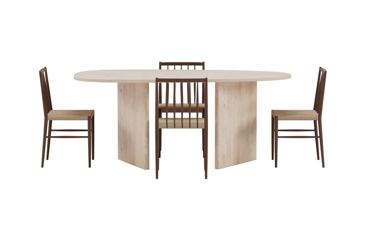 Grönvik Esstisch mit Enes Stühlen in Mokka präsentiert im Onlineshop von KAQTU Design AG. Esszimmerset ist von Venture Home