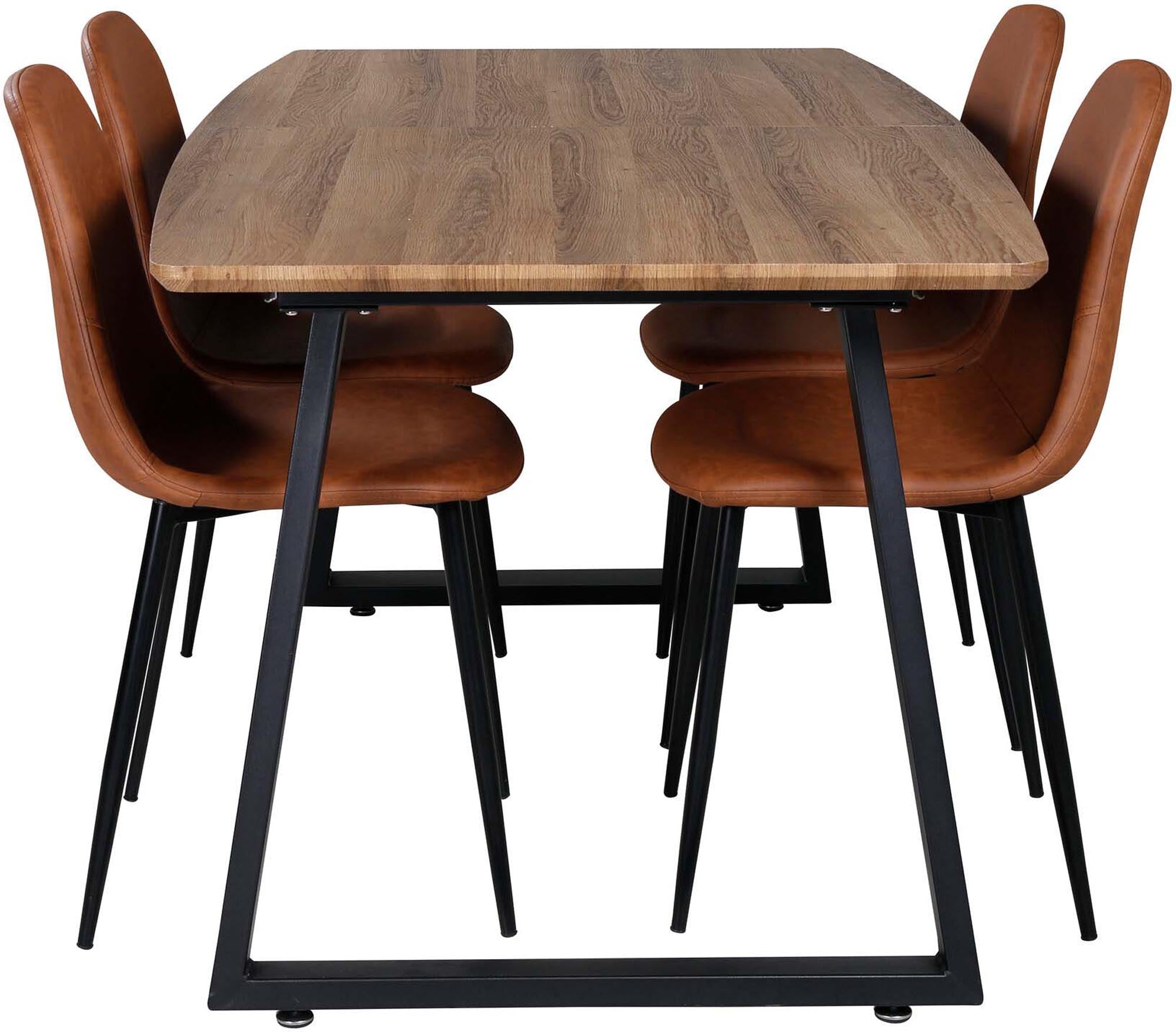 Entdecken Sie das Inca Esszimmerset (Polar) von Venture Home: eleganter Tisch, 4 ergonomische Stühle, ideal für stilvolle Esszimmer und gesellige Abende.