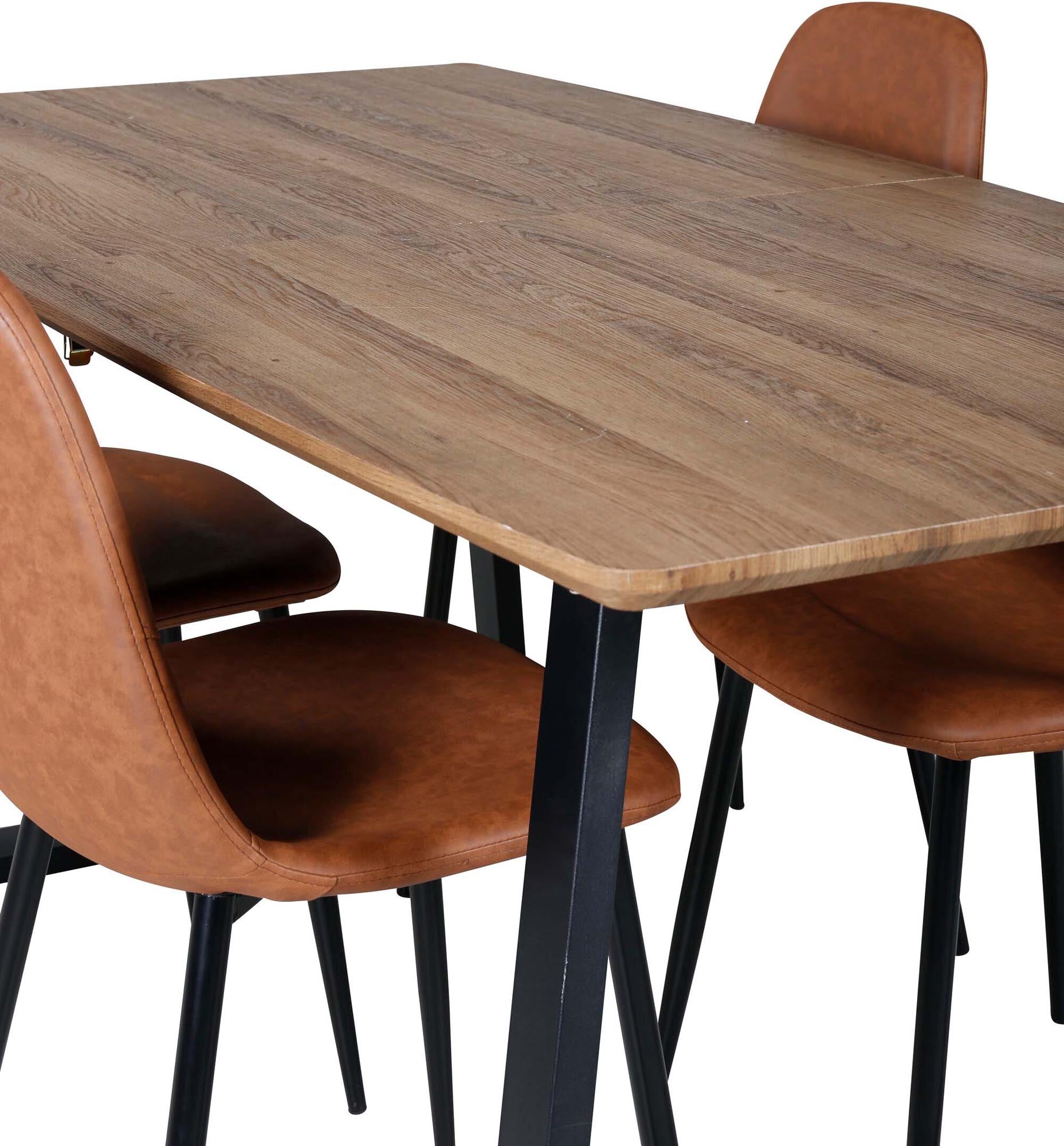 Das Inca Esszimmerset (Polar) von Venture Home bietet einen 160cm Tisch und 4 Stühle in modernem, funktionalem Design.