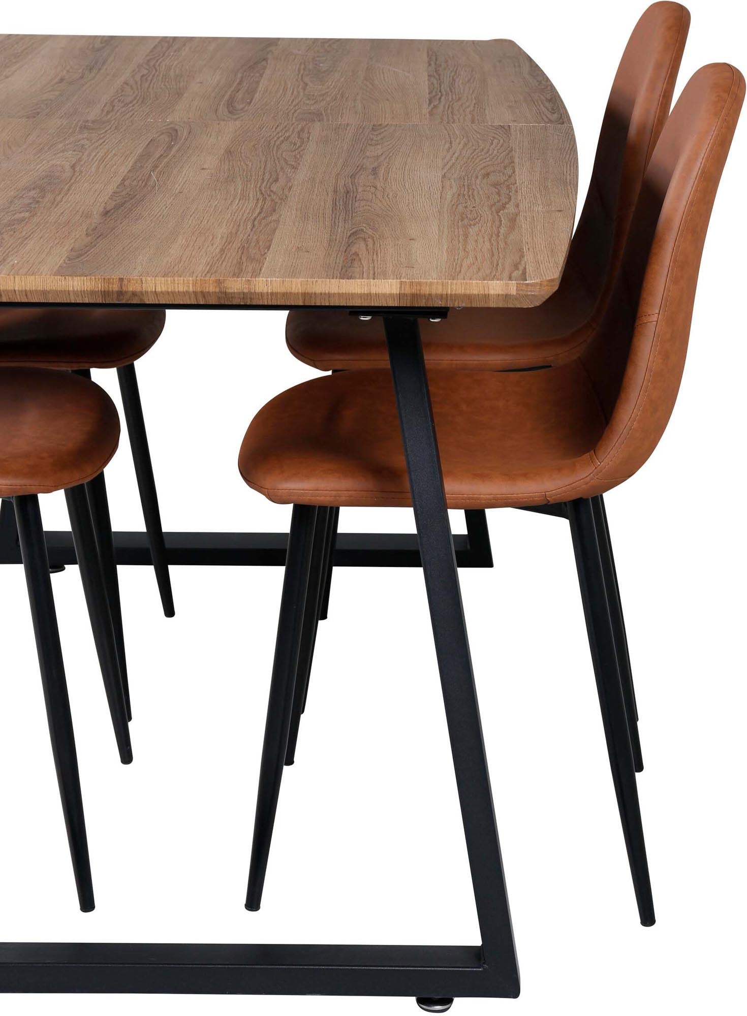 Das Inca Esszimmerset (Polar) von Venture Home kombiniert modernes Design mit Funktionalität: 160cm Tisch und 4 Stühle.