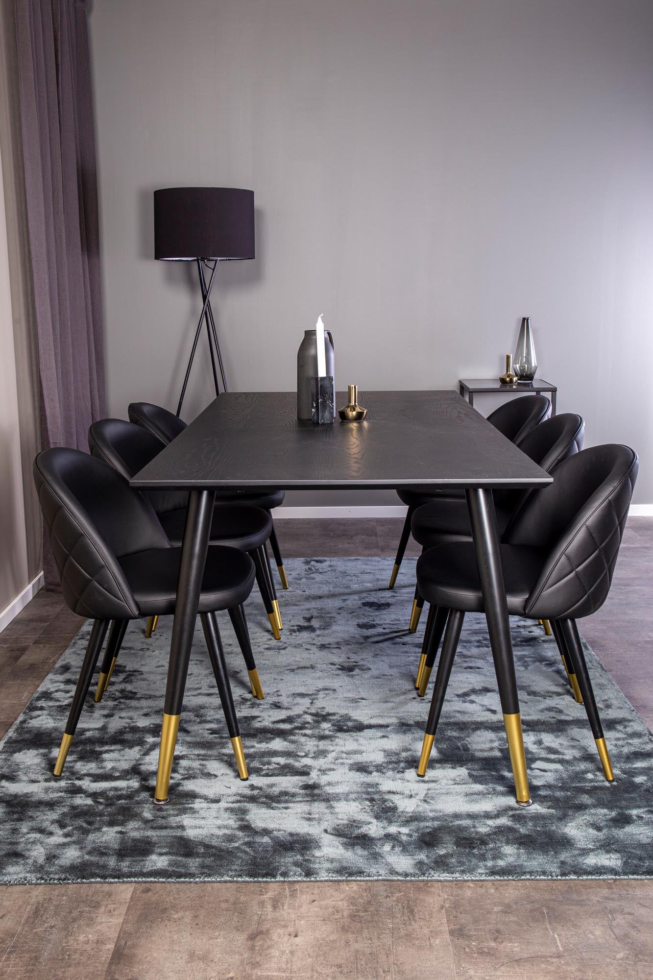 Luxuriöses Dipp Esszimmerset 180cm für 6 Personen, samtig, von Venture Home.