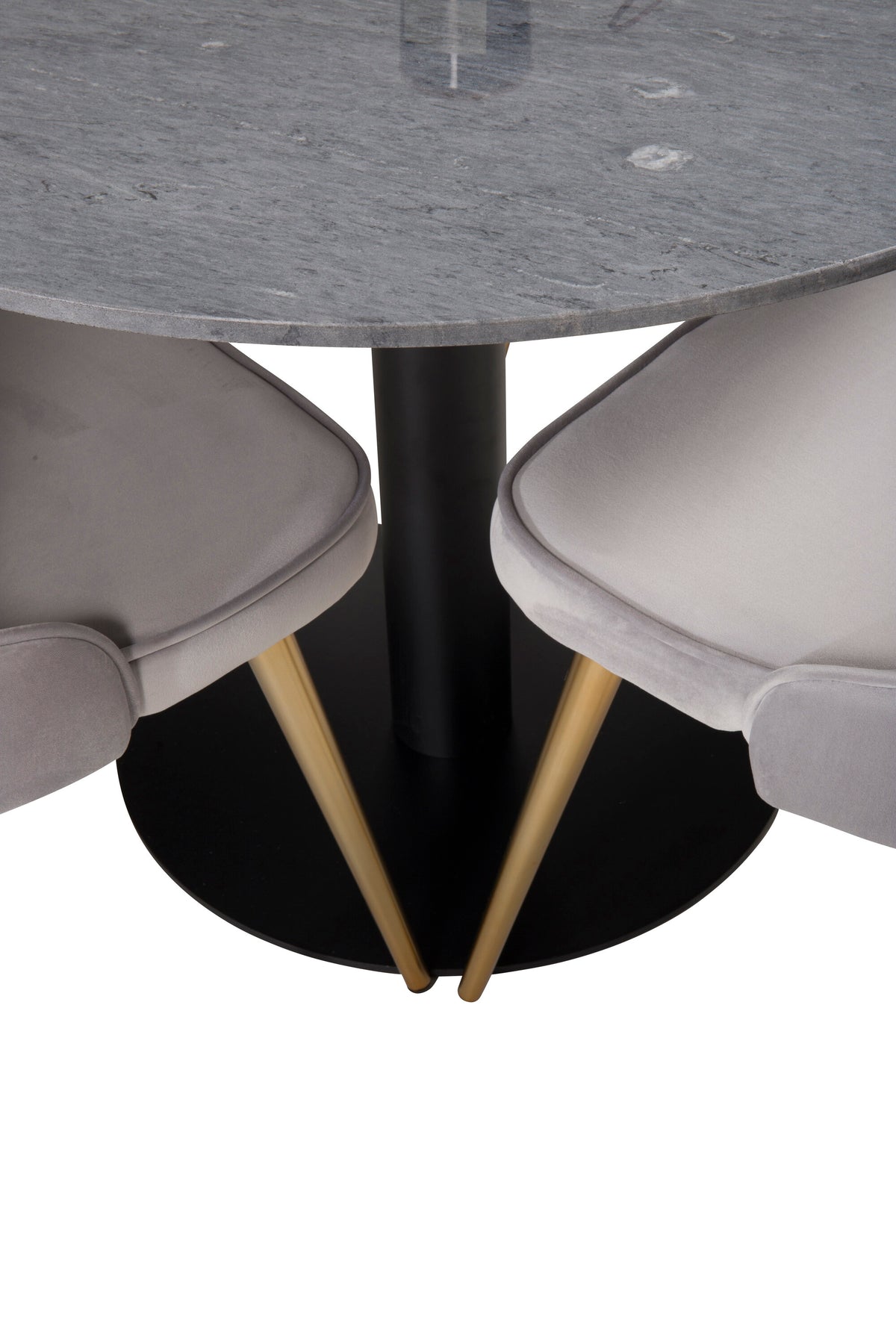Estelle Esszimmerset + Velvet Deluxe 140cm/4St. in Beige, Gold präsentiert im Onlineshop von KAQTU Design AG. Esszimmerset ist von Venture Home