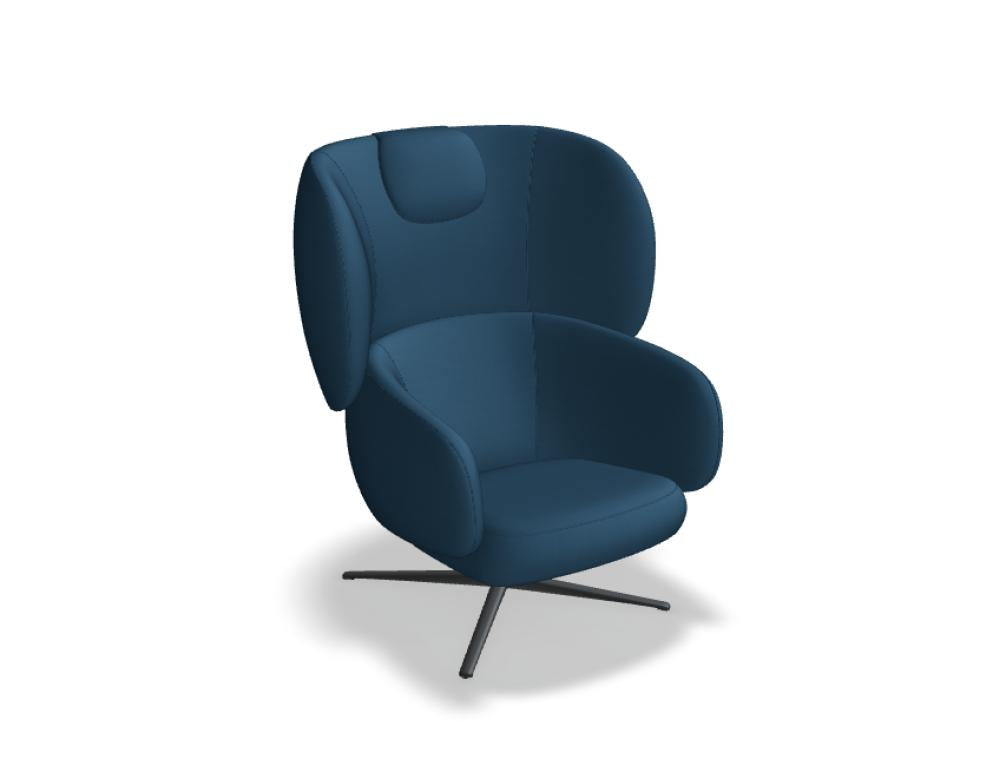 Grand Grace GRF06 - Sessel mit Kopfstütze Drehbasis in Sepia präsentiert im Onlineshop von KAQTU Design AG. Drehsessel ist von Mdd