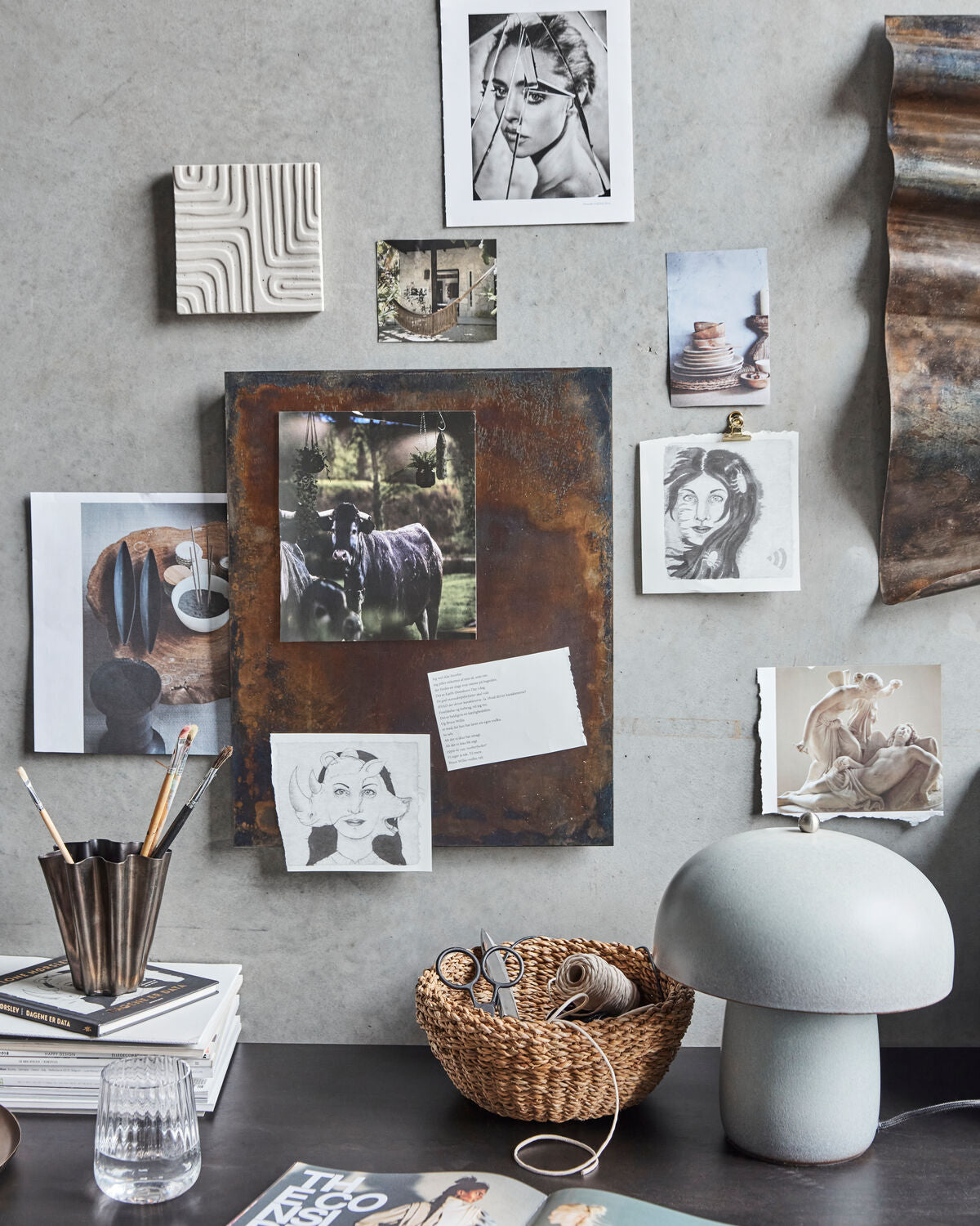 Tafel, HDNema, Antikes Braun in Antikes Braun präsentiert im Onlineshop von KAQTU Design AG. Pinnwand ist von House Doctor
