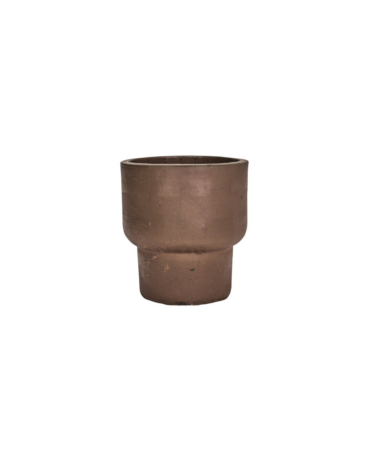 Blumentopf HDTerra in Antikes Braun aus Ton mit matter, unregelmässiger Oberfläche
