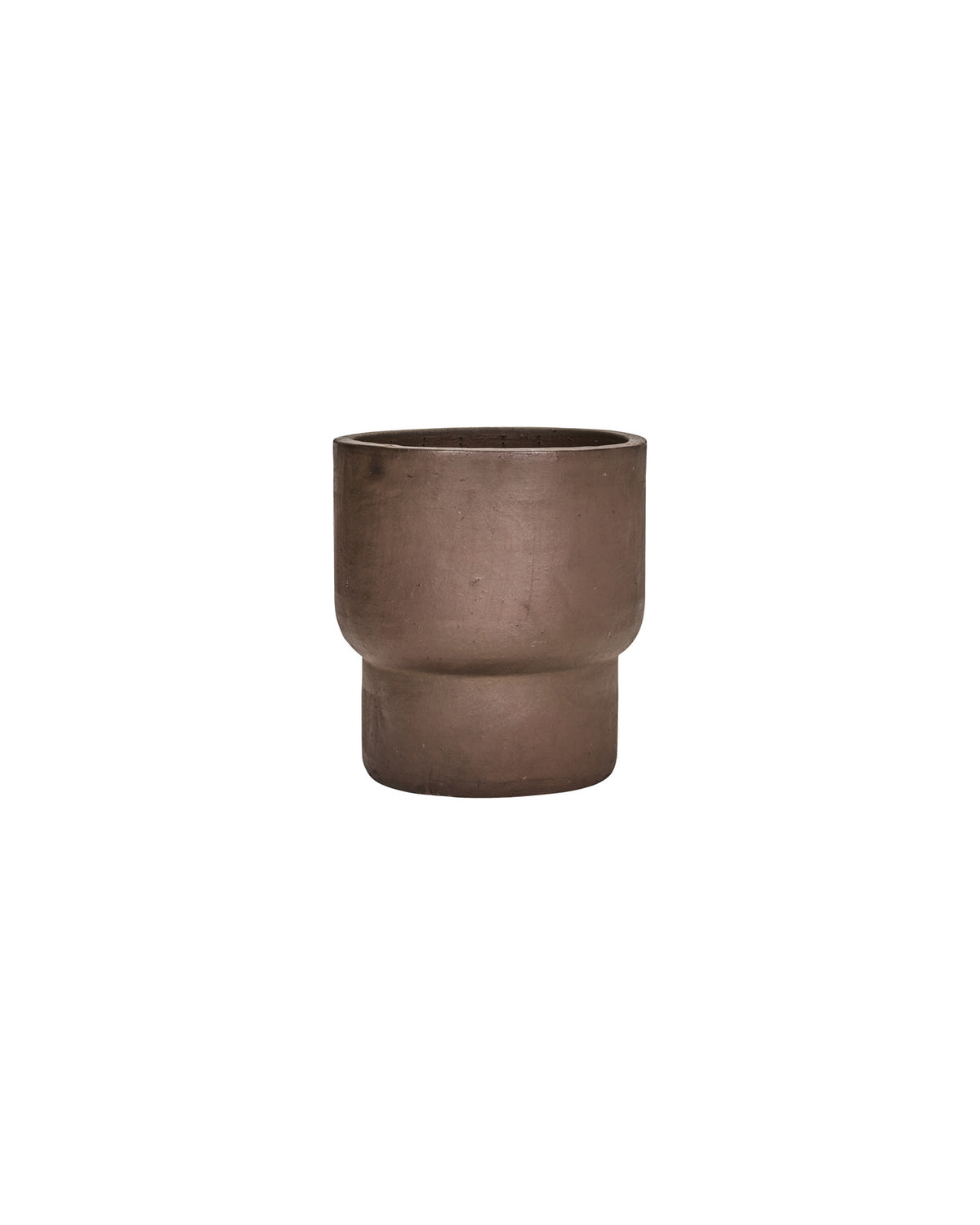 Blumentopf HDTerra in Antikes Braun aus Ton mit matter, unregelmässiger Oberfläche