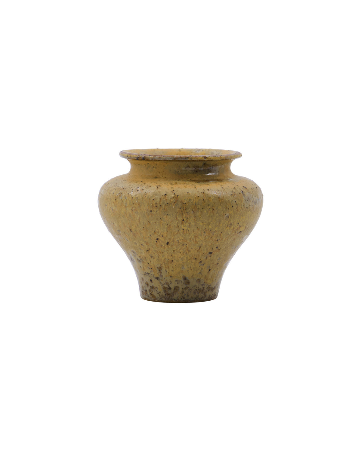 Handgemachte Vase HDKolo aus Tonwaren in Senfgelb mit glasierter Oberfläche