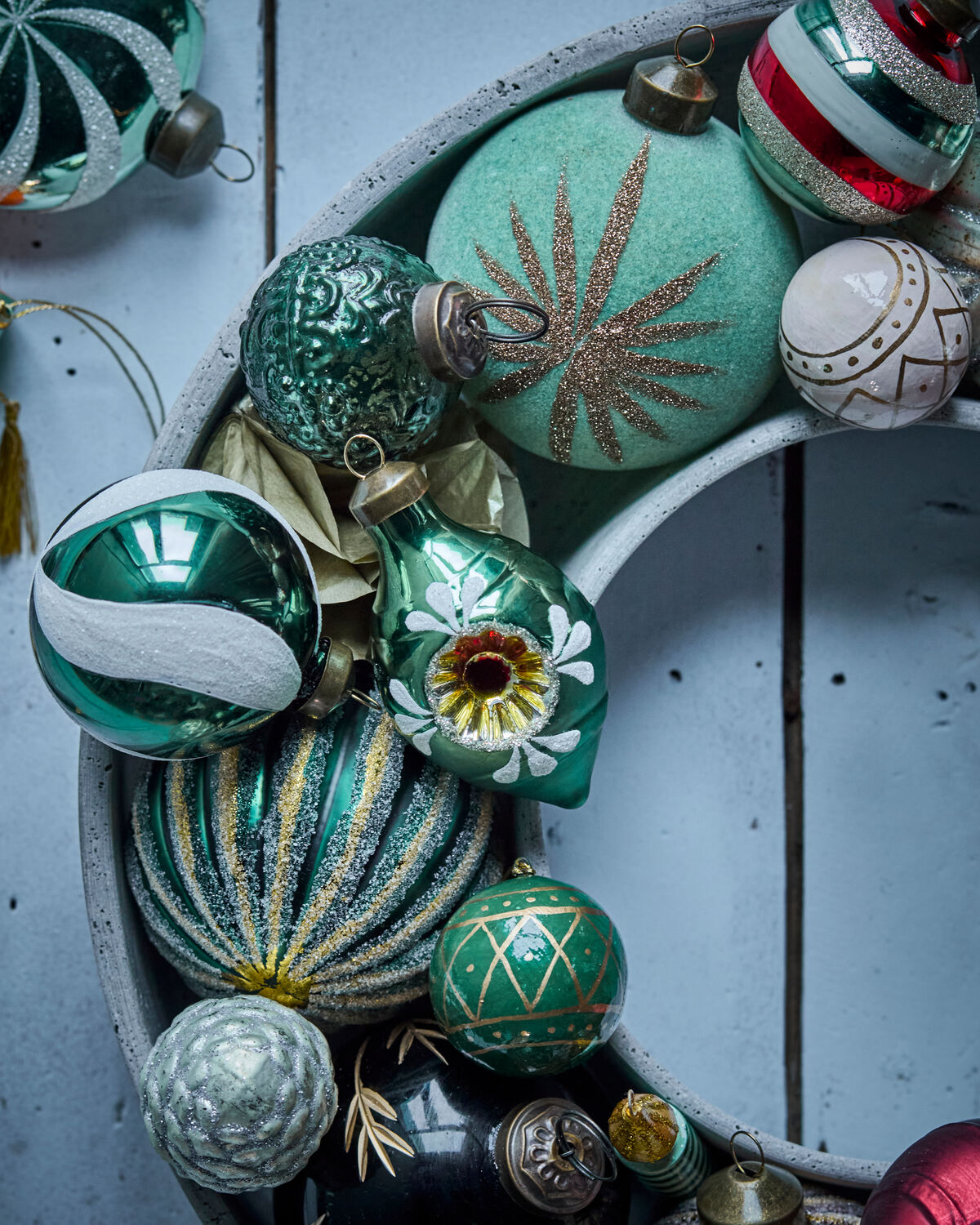 Ornamente, HDNostal, Grün in Grün präsentiert im Onlineshop von KAQTU Design AG. Weihnachtszubehör ist von House Doctor