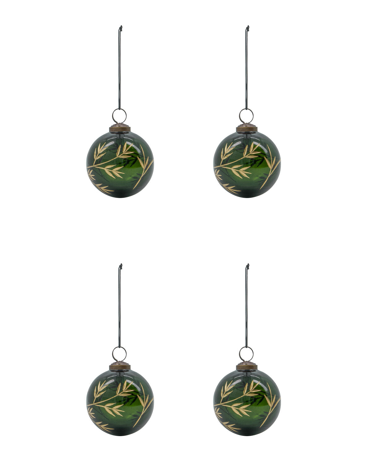 Ornamente, HDLeaf, Grün;Gold in Grün, Gold präsentiert im Onlineshop von KAQTU Design AG. Weihnachtszubehör ist von House Doctor