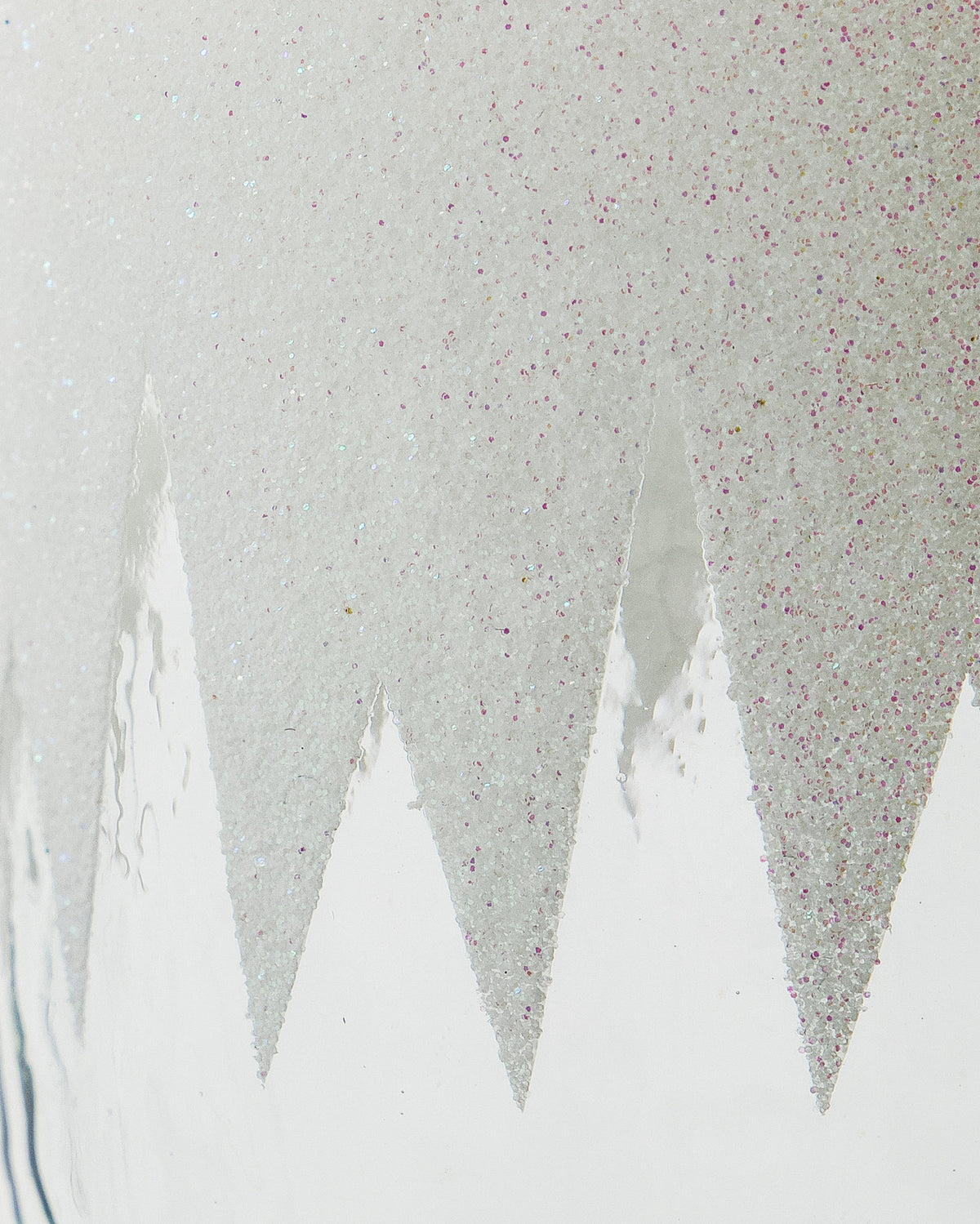 Teelichthalter HDGlitt aus klarem Glas mit Luftbläschen und glitzernden Eiszapfen
