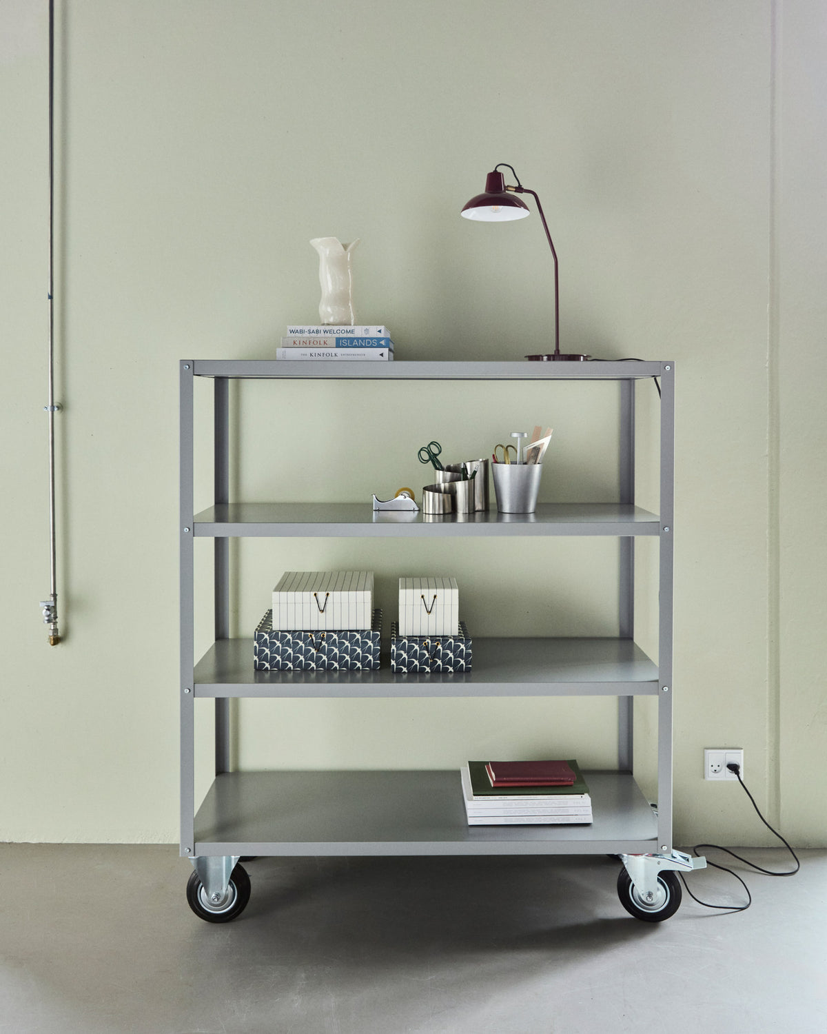 Regal mit 4 Rollen, HDTrolley in Grau präsentiert im Onlineshop von KAQTU Design AG. Servierwagen ist von House Doctor