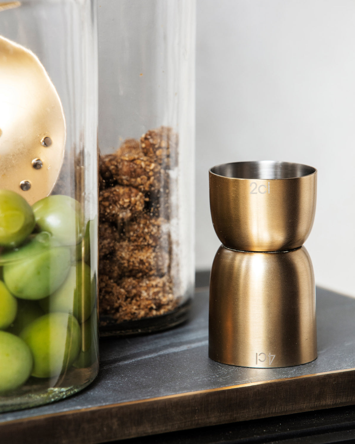 Messlöffel Alir in Messing-finish, Edelstahl mit Messingbeschichtung, Küchengerät für Drinks