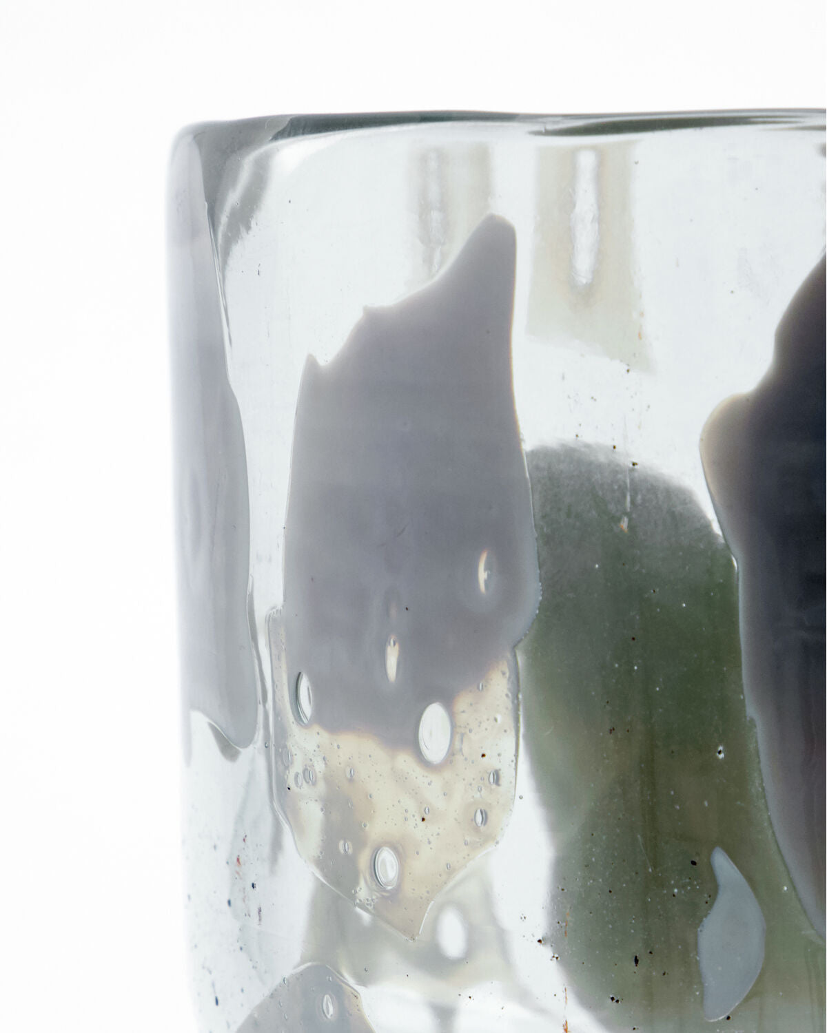 Beiger Teelichthalter HDHome aus Glas mit sandfarbenem Muster, runde Form