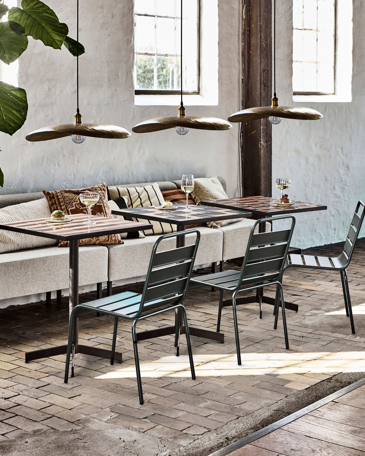 Café-Tisch, HDGeometric, Braun;Blau in Braun, Blau präsentiert im Onlineshop von KAQTU Design AG. Esstisch ist von House Doctor