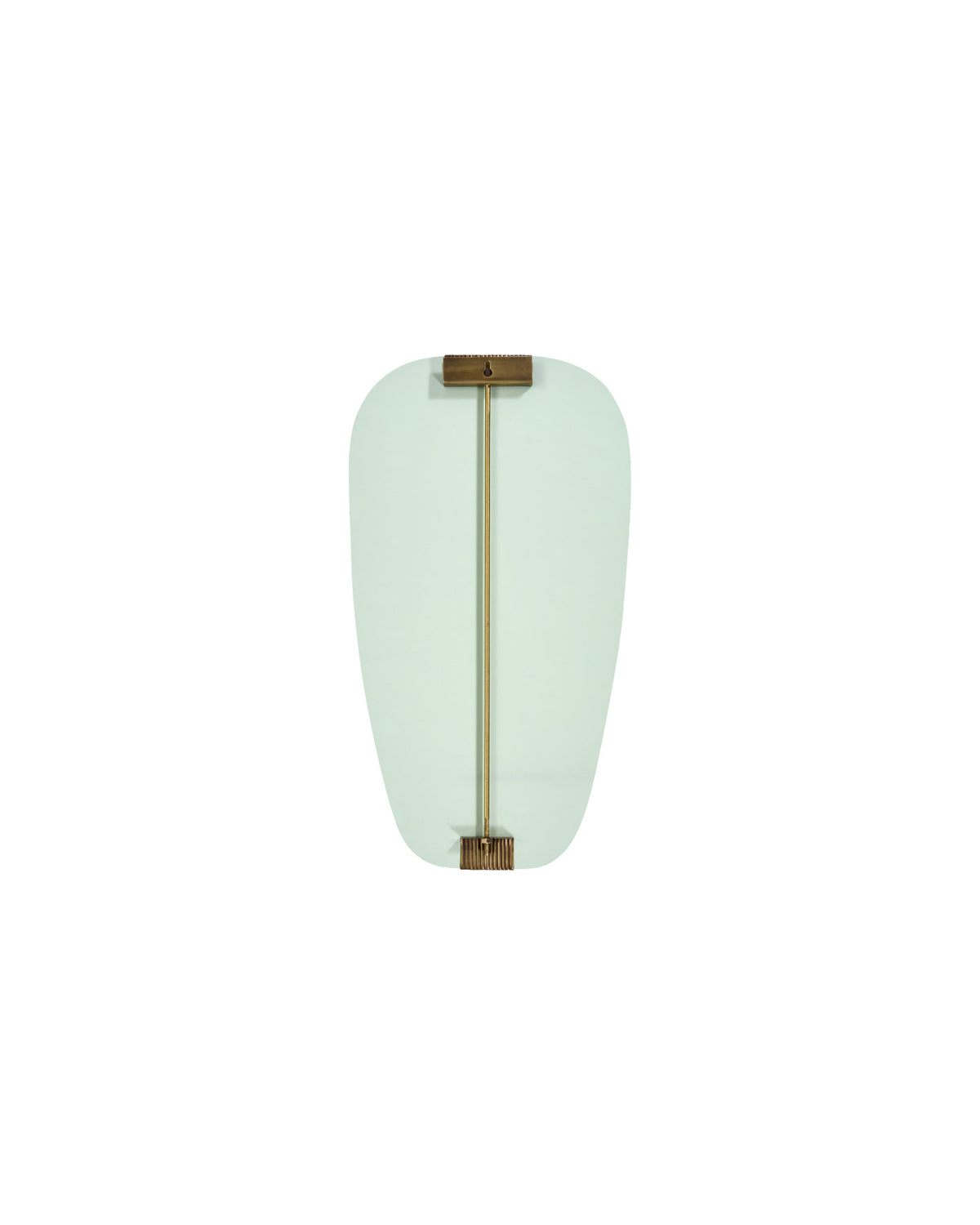 Ovaler Wandspiegel HDClips mit klarem Glas und goldfarbenen Clips oben und unten an der Wand