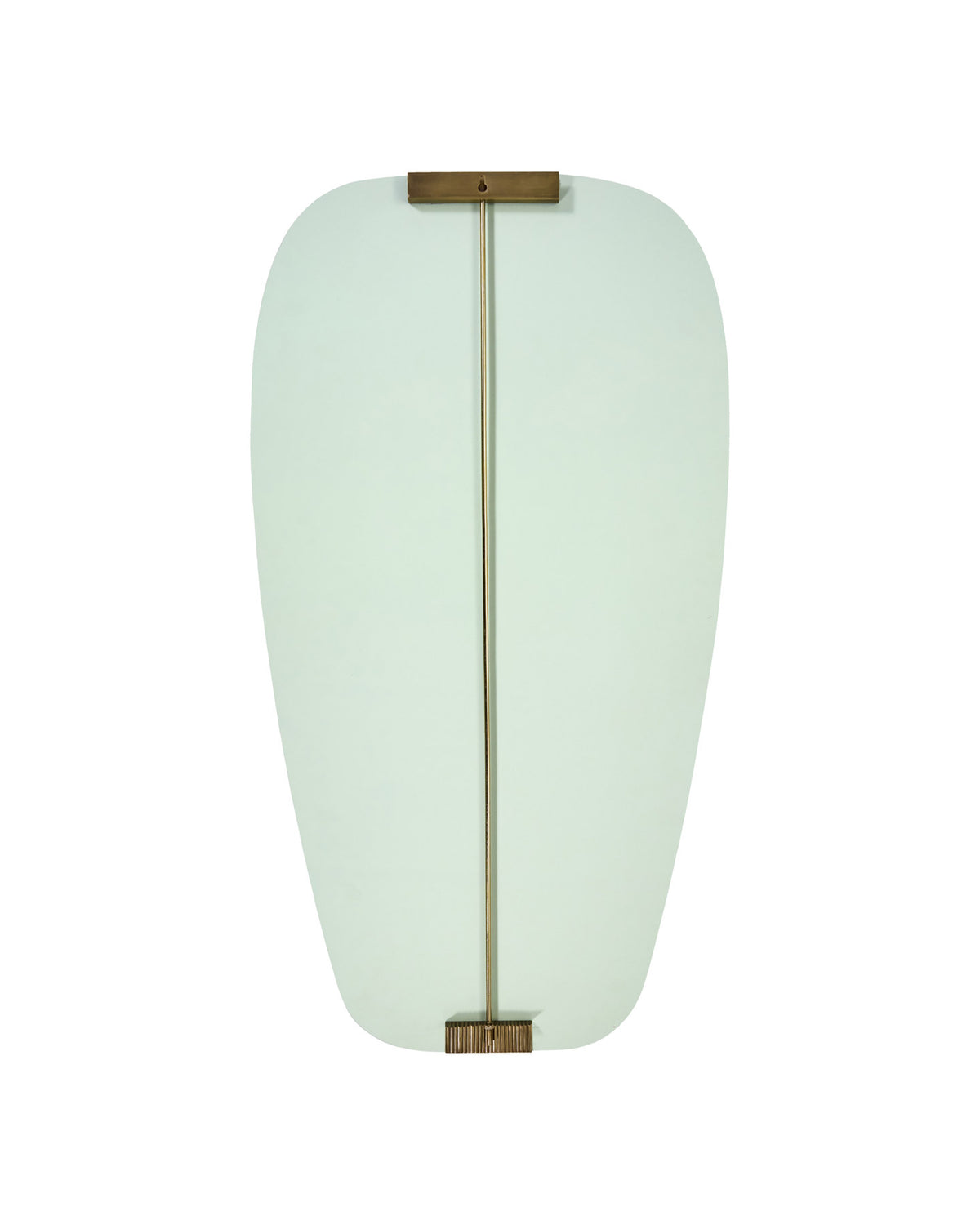 Ovaler Wandspiegel HDClips mit klarem Glas und goldfarbenen Clips oben und unten an der Wand