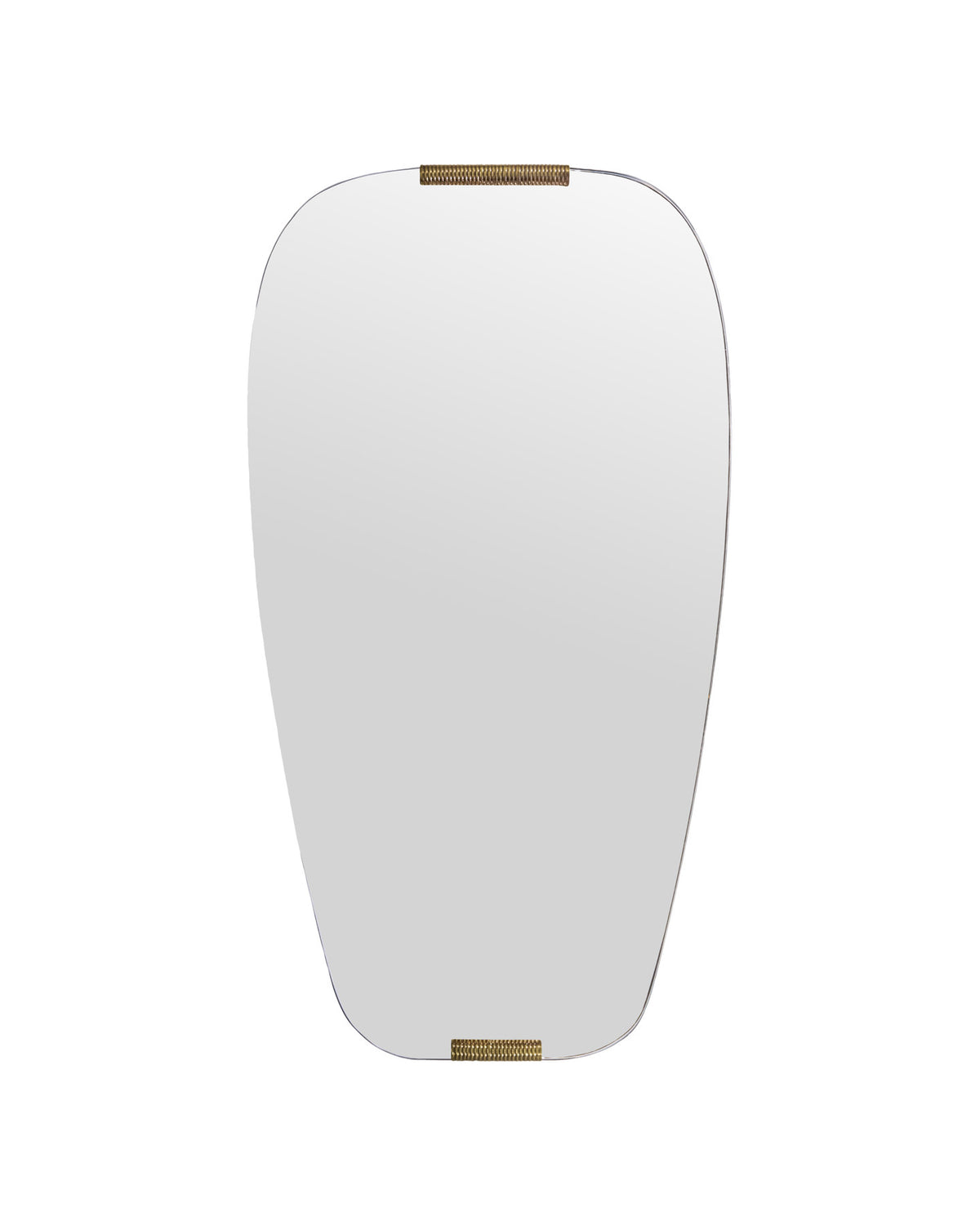 Ovaler Wandspiegel HDClips mit klarem Glas und goldfarbenen Clips oben und unten an der Wand