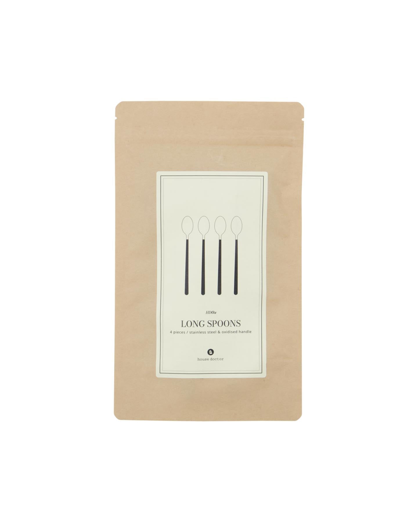 Setzen Sie stilvolle Akzente mit den langen Löffeln HDOx von House Doctor in elegantem Schwarz und Silber. Ideal für jeden Anlass!