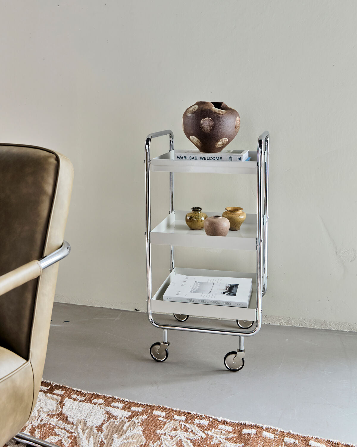 Trolley, HDRoll, Off-White, Crome in Off-white präsentiert im Onlineshop von KAQTU Design AG. Servierwagen ist von House Doctor