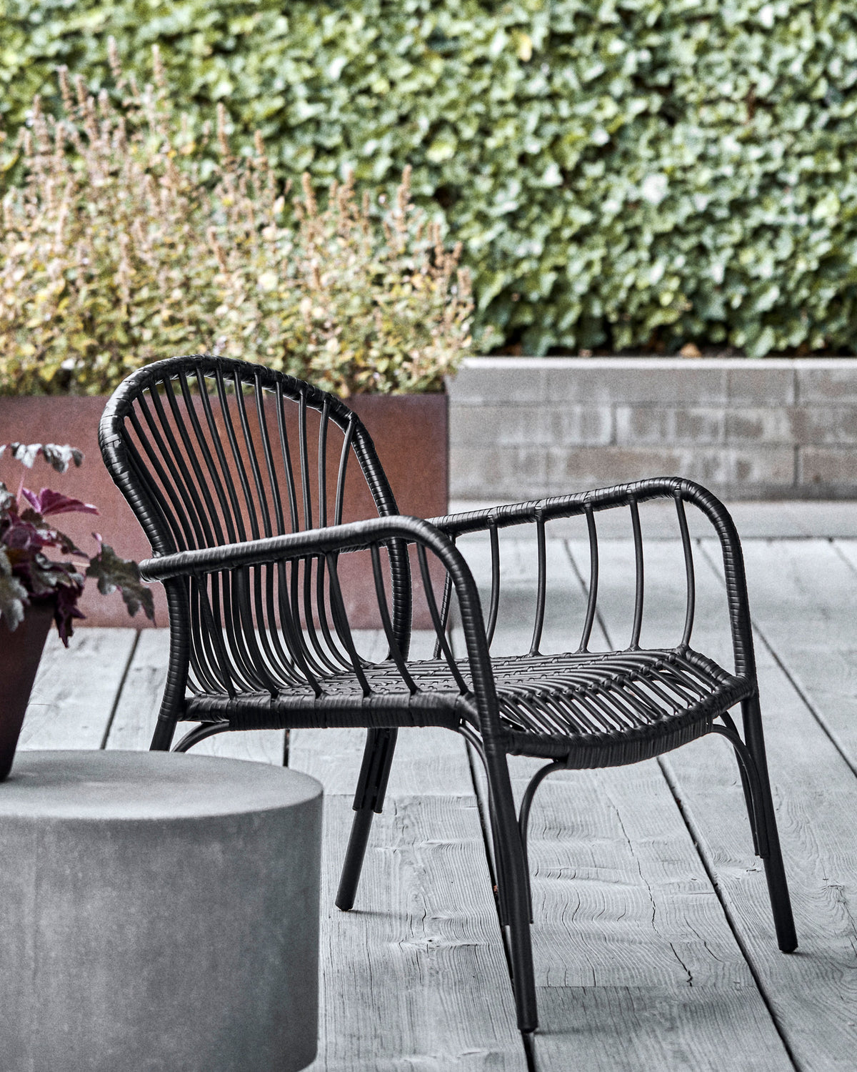 Loungesessel, HDBrea, Schwarz in Black präsentiert im Onlineshop von KAQTU Design AG. Outdoor-Sessel ist von House Doctor