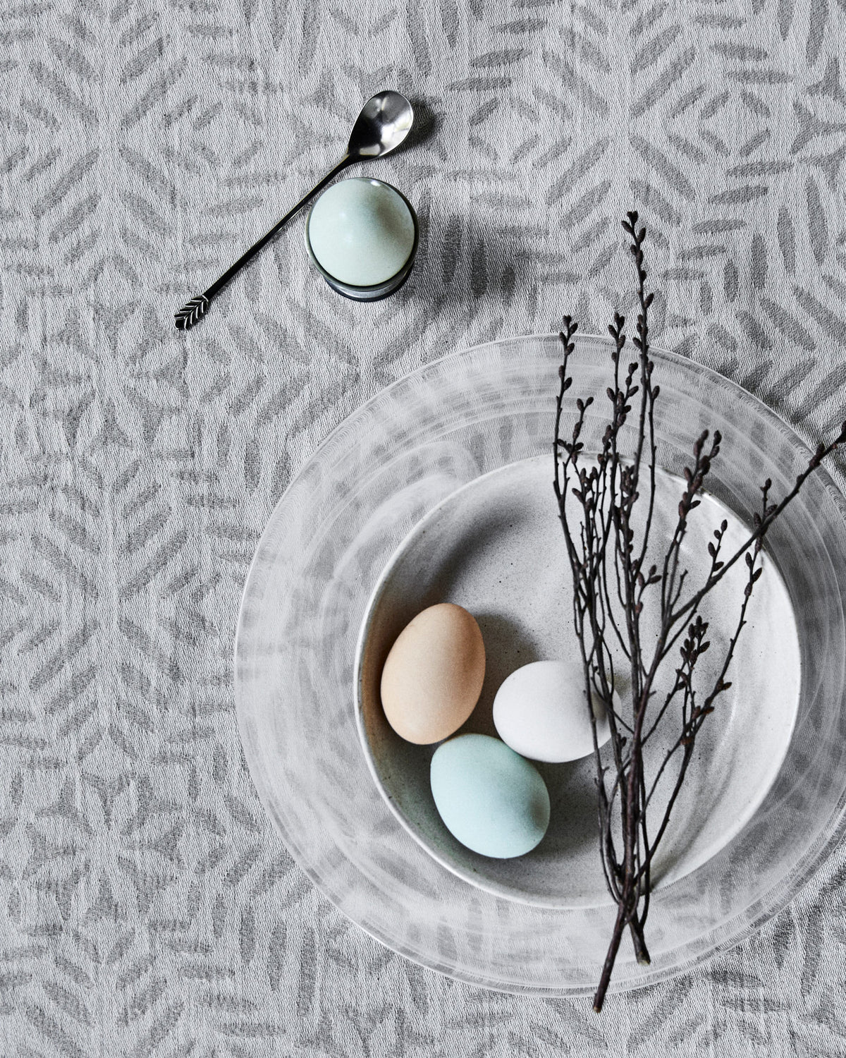 Tischdecke, HDClip, Weiß, Grau in White präsentiert im Onlineshop von KAQTU Design AG. Geschirrtuch ist von House Doctor