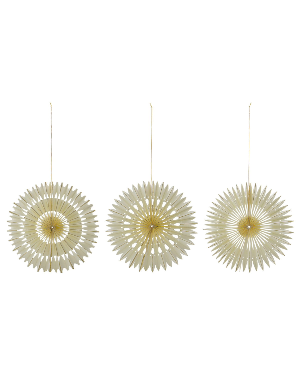 Weihnachtsschmuck HDStelle: gefaltete Papiersterne in Off-White mit Goldglitzer