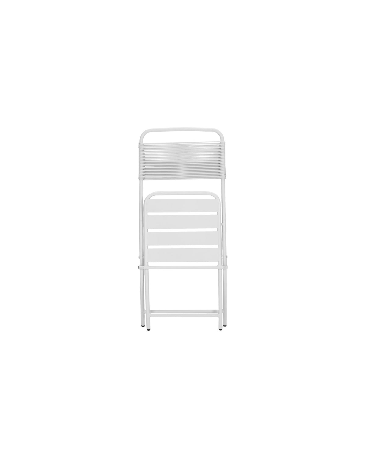 Gartentischset Café-Set HDSett in Creme von House Doctor, bestehend aus Tisch und Stuhl aus Stahl und Polypropylen im Industrial-Design.