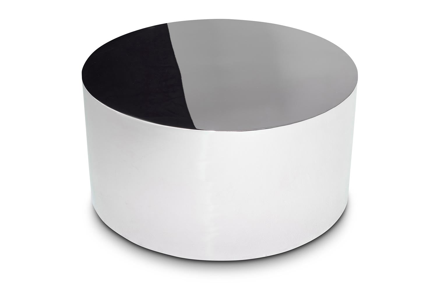 Tin Drum Tisch Ø60 von Innovation Living: Moderner, minimalistischer Design-Tisch mit spiegelnder Metalloberfläche. Perfekt für stilvolle Räume.