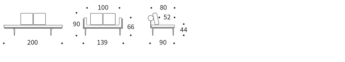 Rollo Styletto Klappsofa 80 mit Cover und Gestellbezug Classic in 357 Taura Off White präsentiert im Onlineshop von KAQTU Design AG. Bettsofa ist von Innovation Living