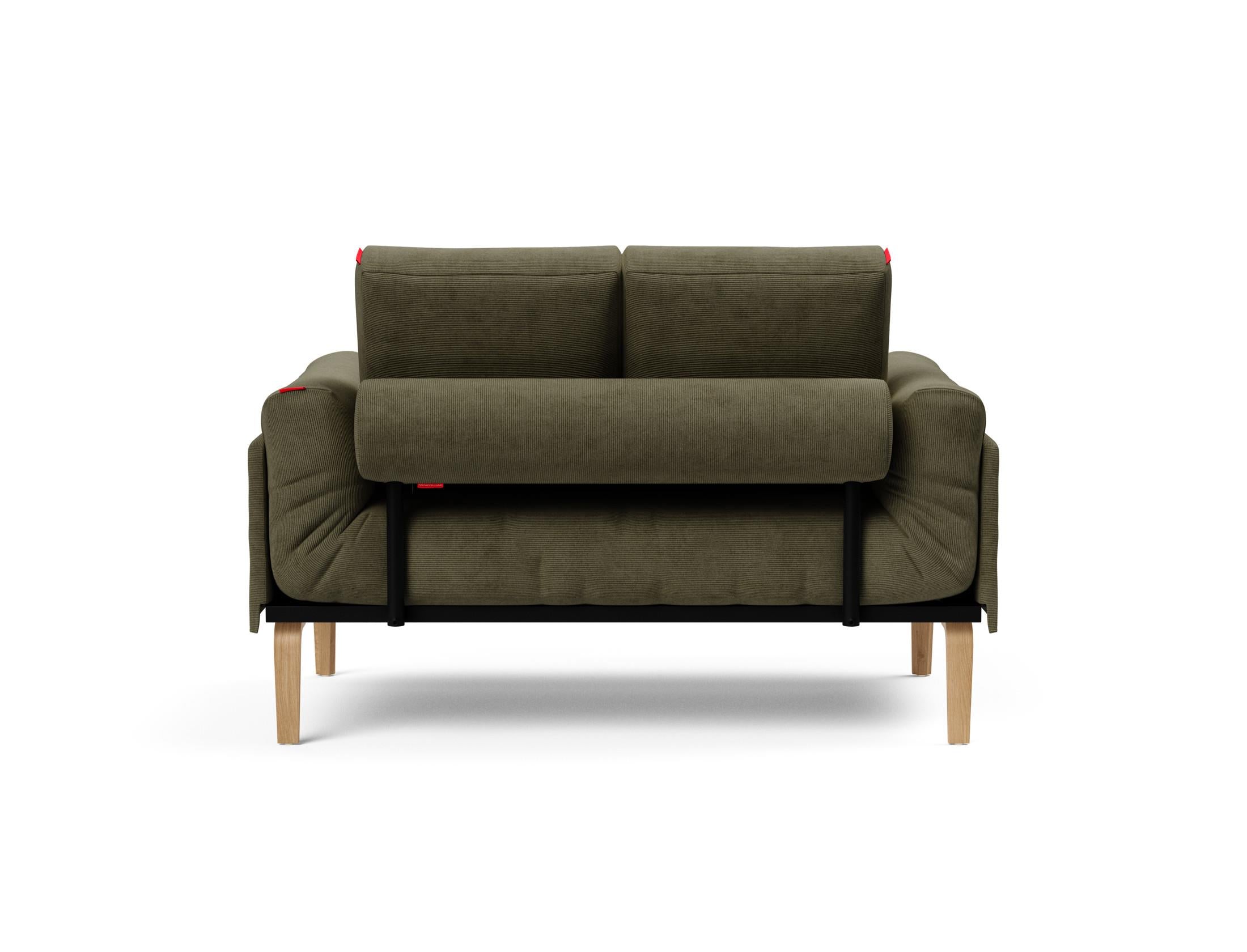 Entdecken Sie das Rollo Bow Klappsofa 80 von Innovation Living – ein elegantes, flexibles Sofa für kompaktes Wohnen, ideal als Tages- oder Gästebett.