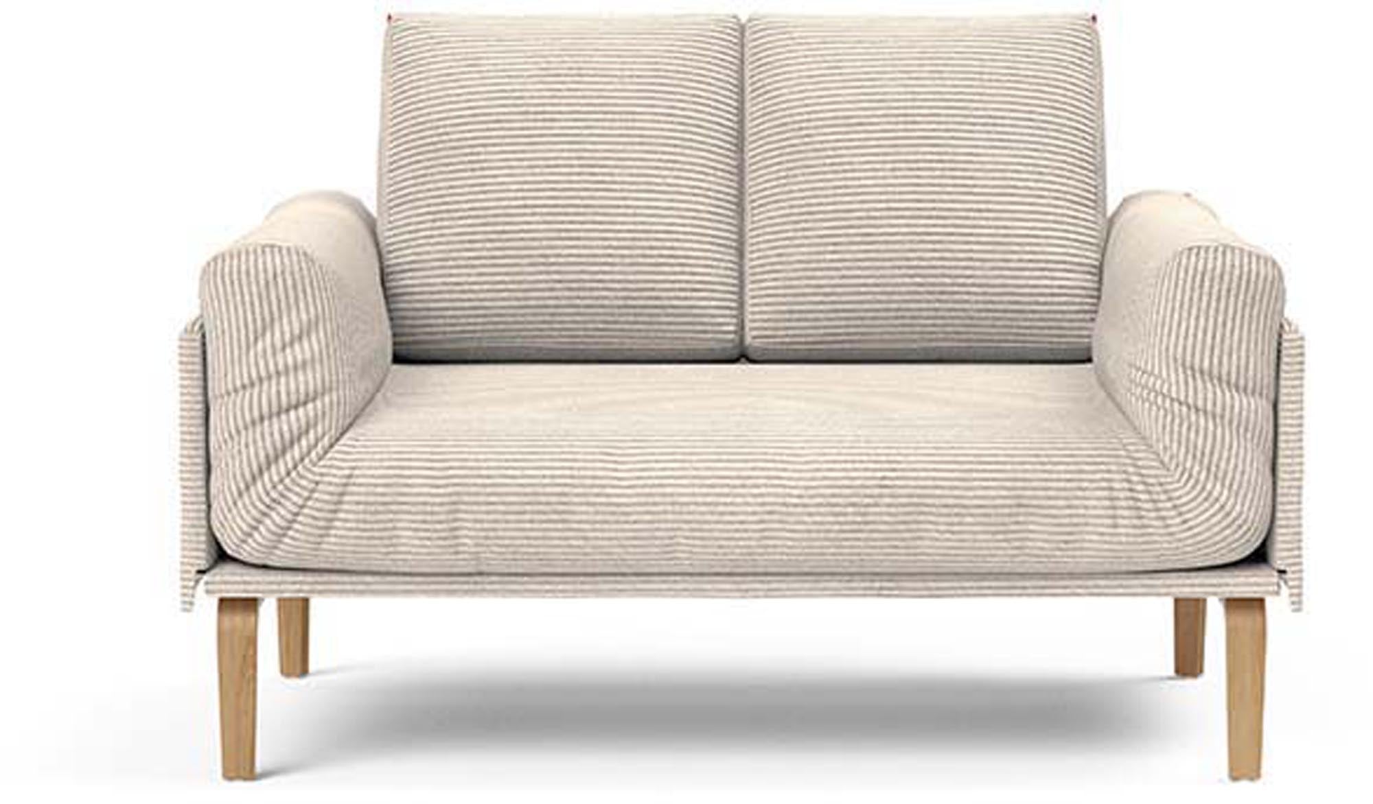 Erleben Sie das Rollo Bow Klappsofa 80 von Innovation Living – ein elegantes Möbelstück mit dem einzigartigen Cover Spring für höchsten Sitzkomfort und Vielseitigkeit.