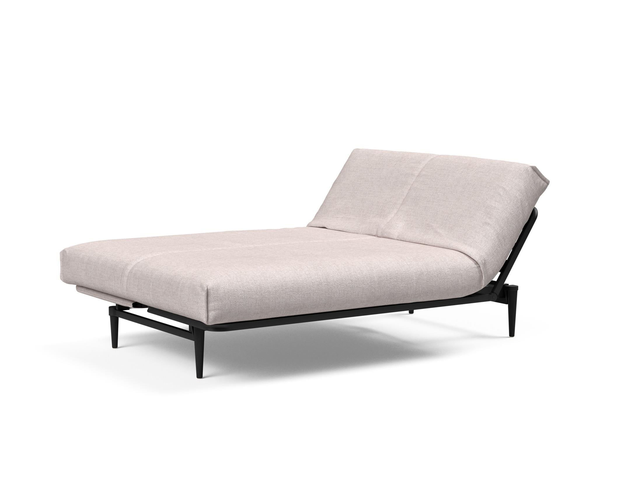 Erleben Sie das Colpus Bettsofa 140 Nordic Cover in elegantem Eiche schwarz. Multifunktional, mit Soft Spring Matratze für höchsten Schlafkomfort.