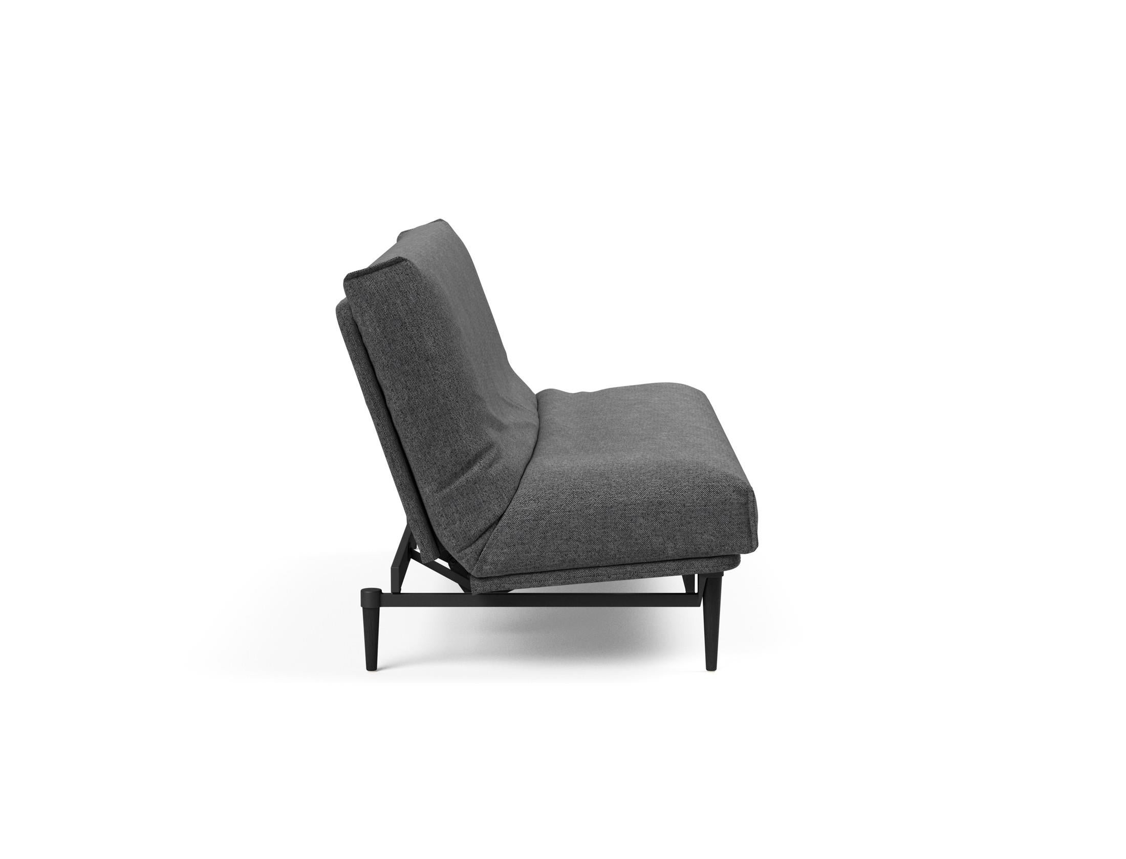 Erleben Sie das Colpus Bettsofa 140 Nordic Cover in elegantem Eiche schwarz. Multifunktional, mit Soft Spring Matratze für höchsten Schlafkomfort.