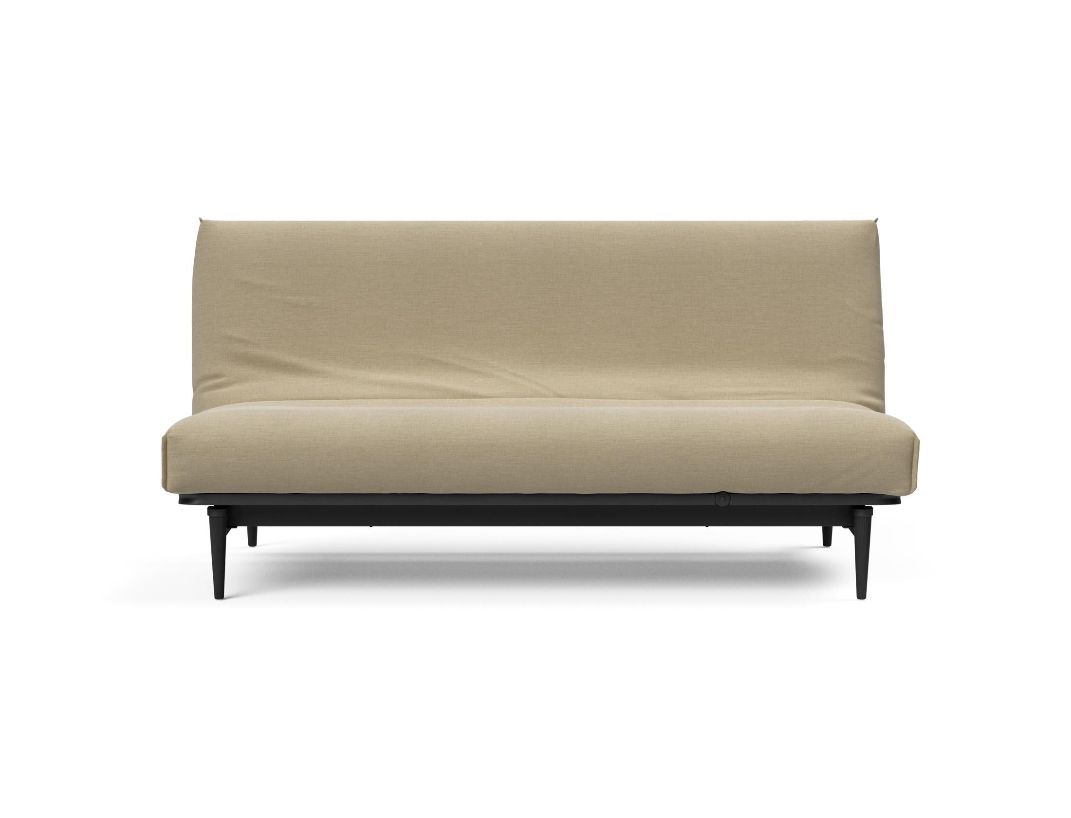 Elegantes Bettsofa Colpus 140 in schwarzer Eiche mit Nordic Cover, perfekt für entspannte Stunden und modernes Wohndesign.