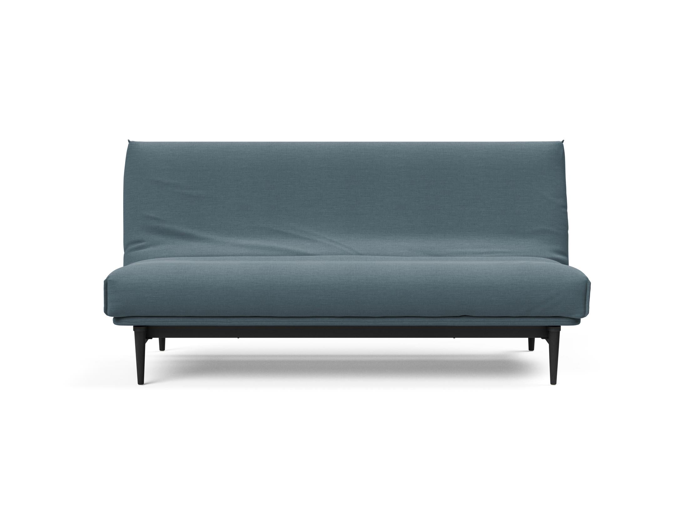 Modernes Colpus Bettsofa 140 in schwarzer Eiche, ausgestattet mit einem weichen Gestellbezug, ideal für entspannte Wohnräume.