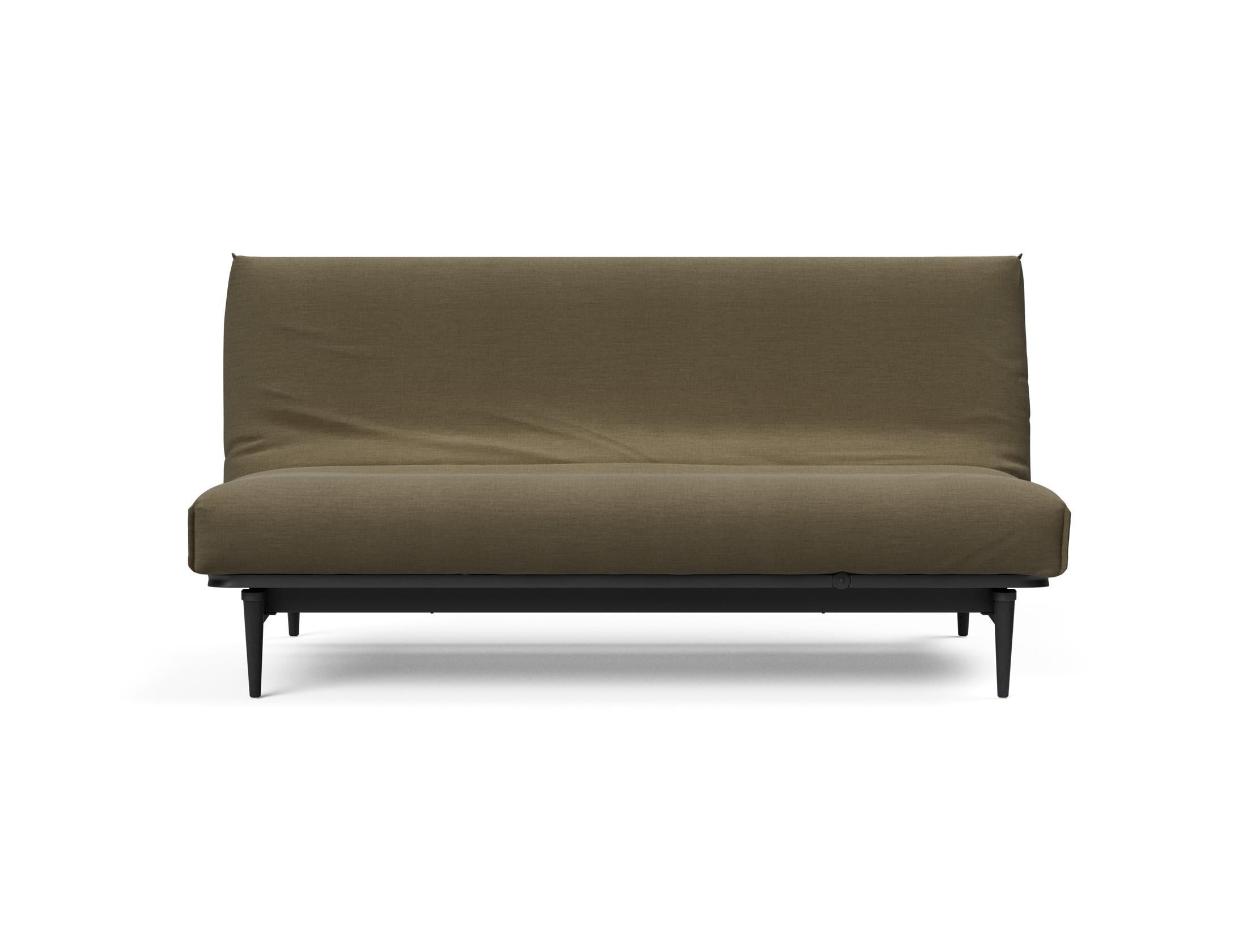 Stylisches Bettsofa Colpus 140 in schwarzer Eiche mit Nordic Cover, ideal für gemütliche Abende und modernen Wohnkomfort.