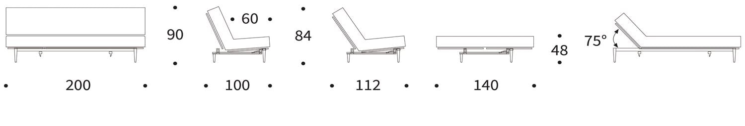 Erleben Sie das Colpus Bettsofa 140 Sharp Plus Cover in elegantem Eiche schwarz – die perfekte Kombination aus modernem Design und höchstem Schlafkomfort.