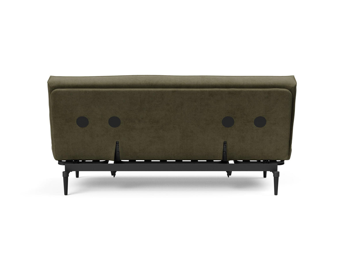 Colpus Bettsofa 140 Sharp Plus Cover Eiche schwarz Soft Spring in 316 Cordufine Pine Green präsentiert im Onlineshop von KAQTU Design AG. Bettsofa ist von Innovation Living