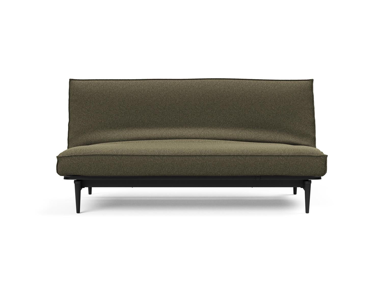 Modernes Colpus Bettsofa 140 in Schwarz und Eiche, perfekt für kompakte Wohnräume. Bequeme Soft Spring Polsterung für hohen Sitzkomfort.
